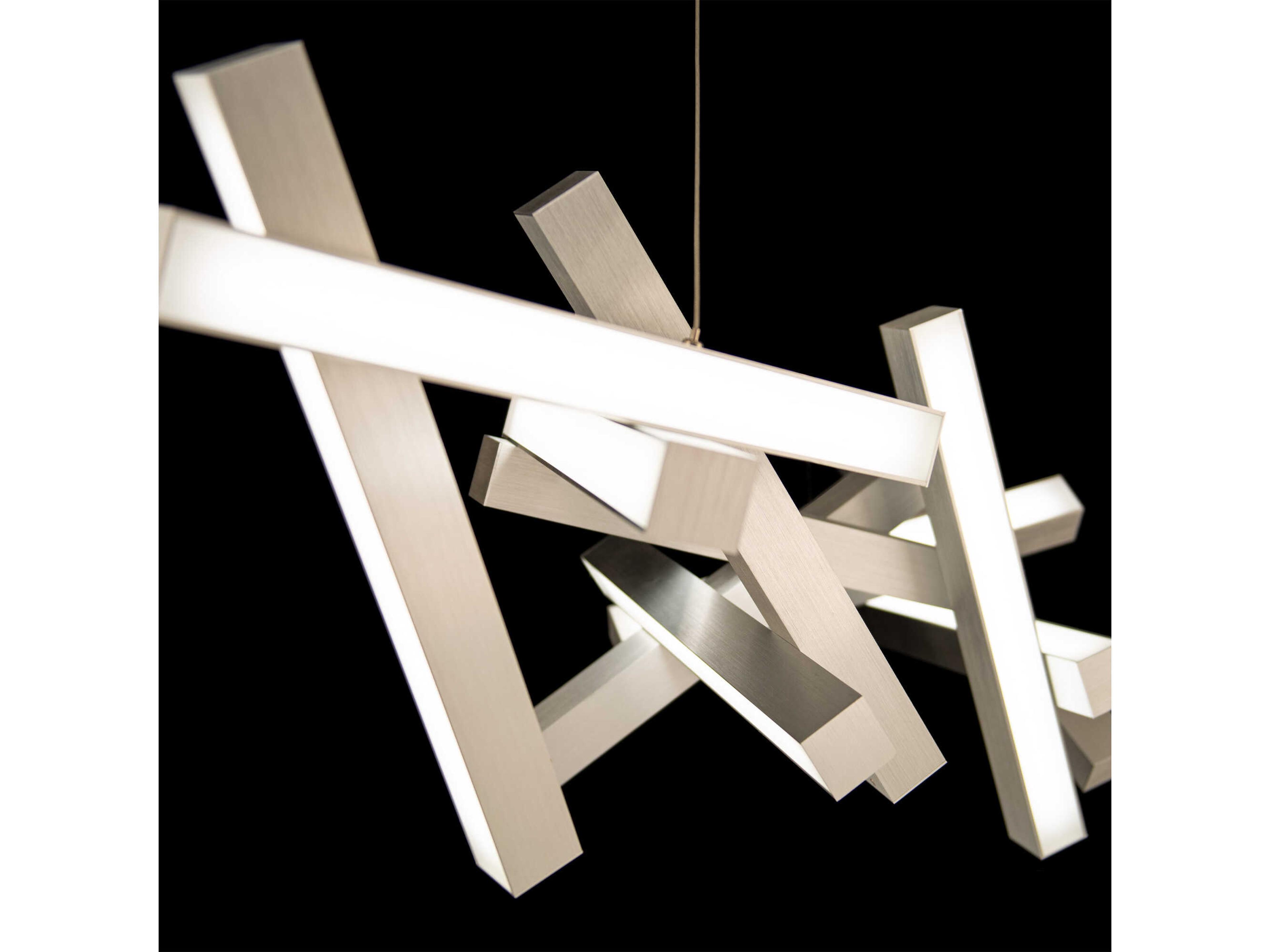Modern Forms Chaos 11-Light Brushed Aluminum Silver LED Linear Island Pendant