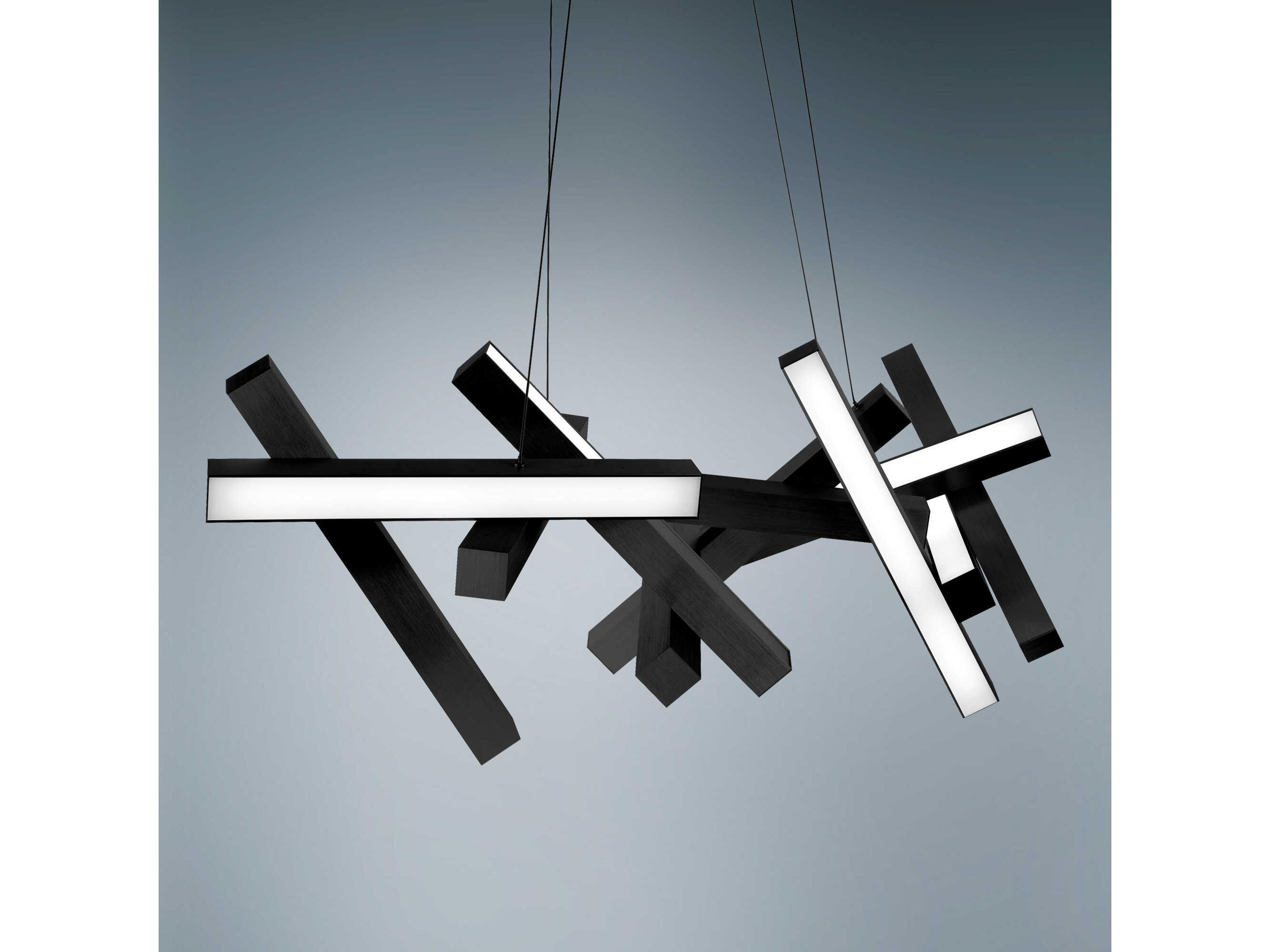 Modern Forms Chaos 11-Light Black LED Linear Island Pendant