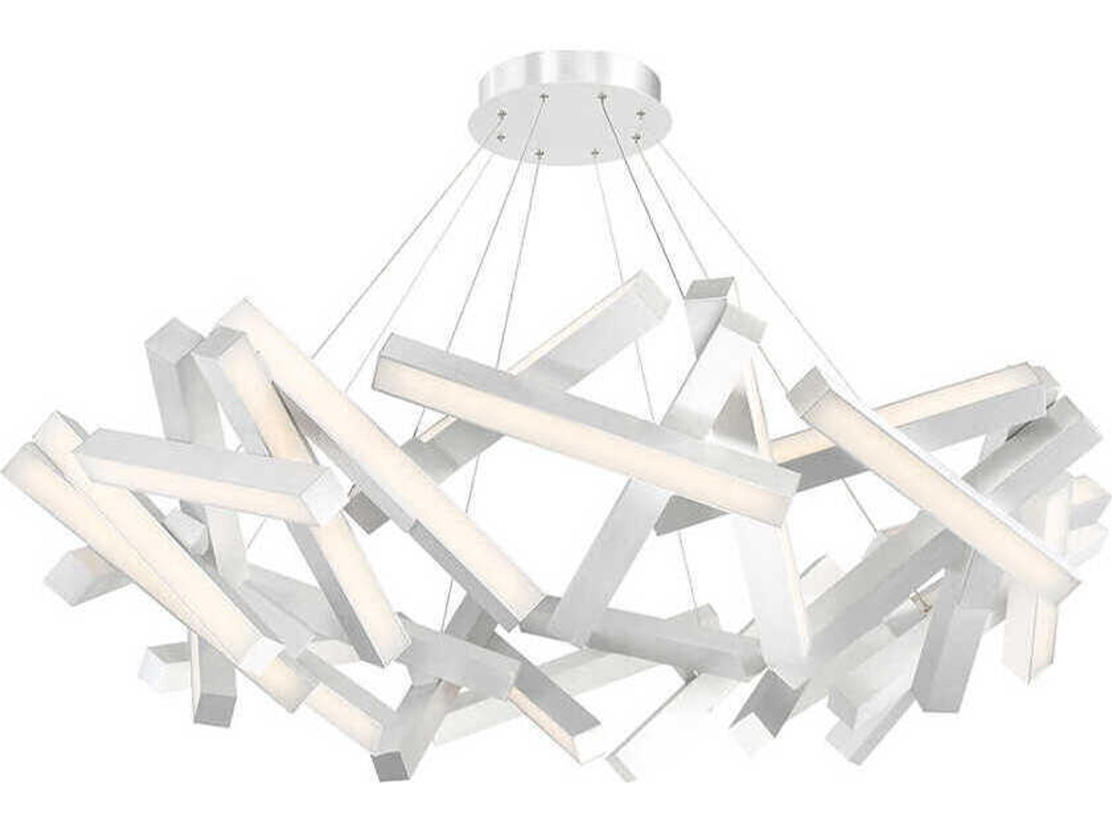 Chaos 31-Light Brushed Aluminum Silver LED Pendant