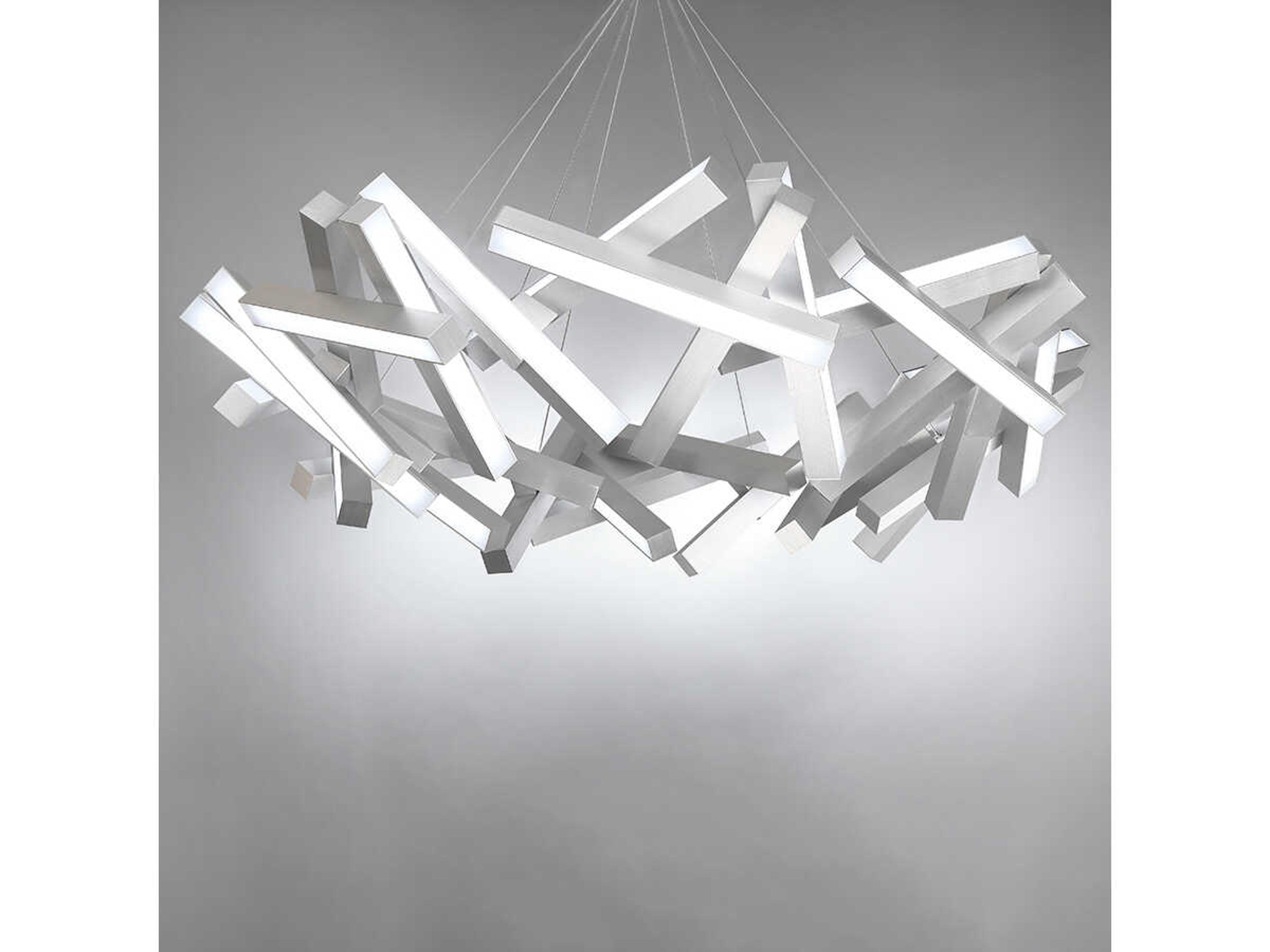 Modern Forms Chaos 31-Light Brushed Aluminum Silver LED Pendant