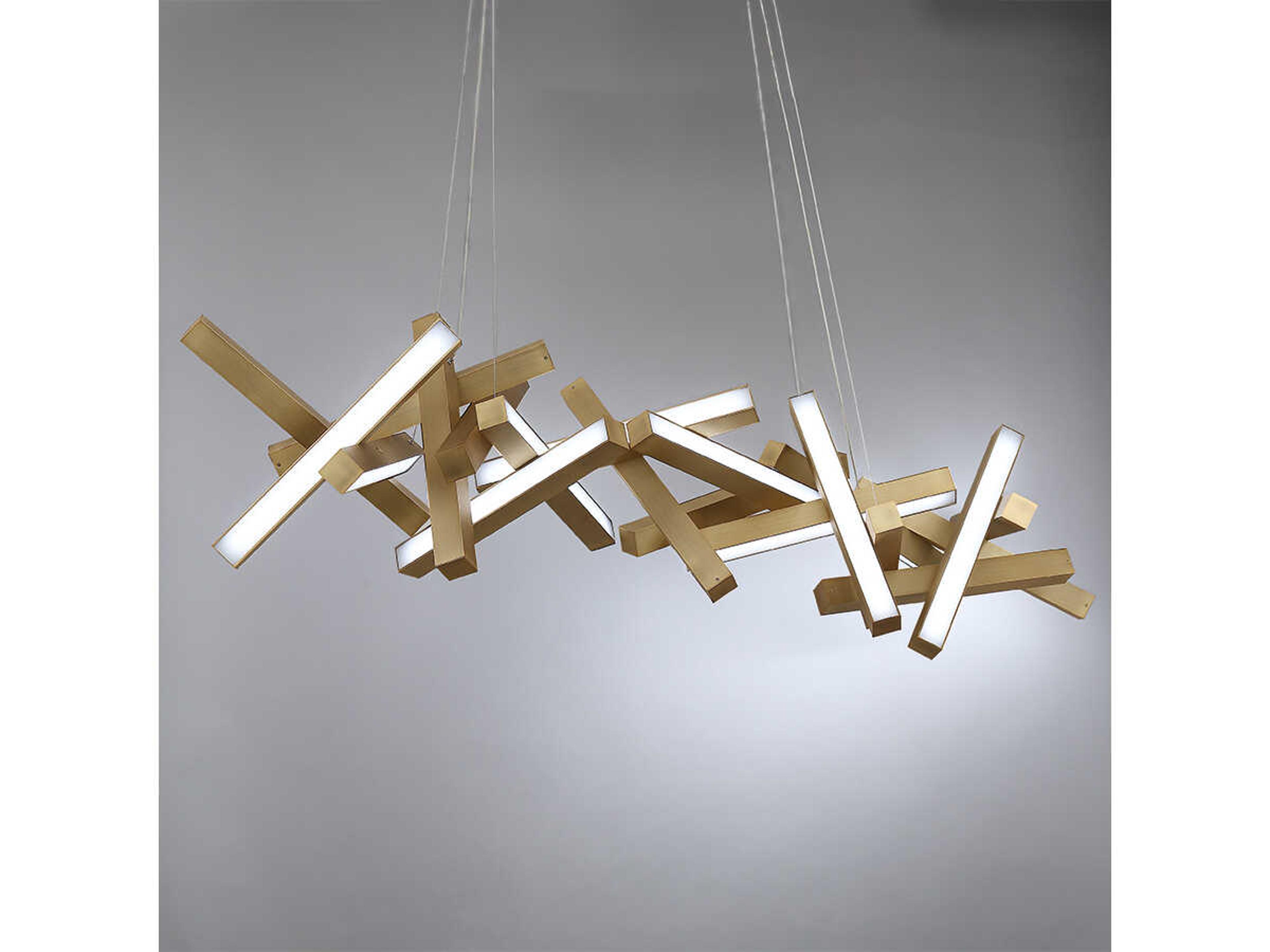 Modern Forms Chaos 19-Light9-Light Aged Brass LED Linear Island Pendant