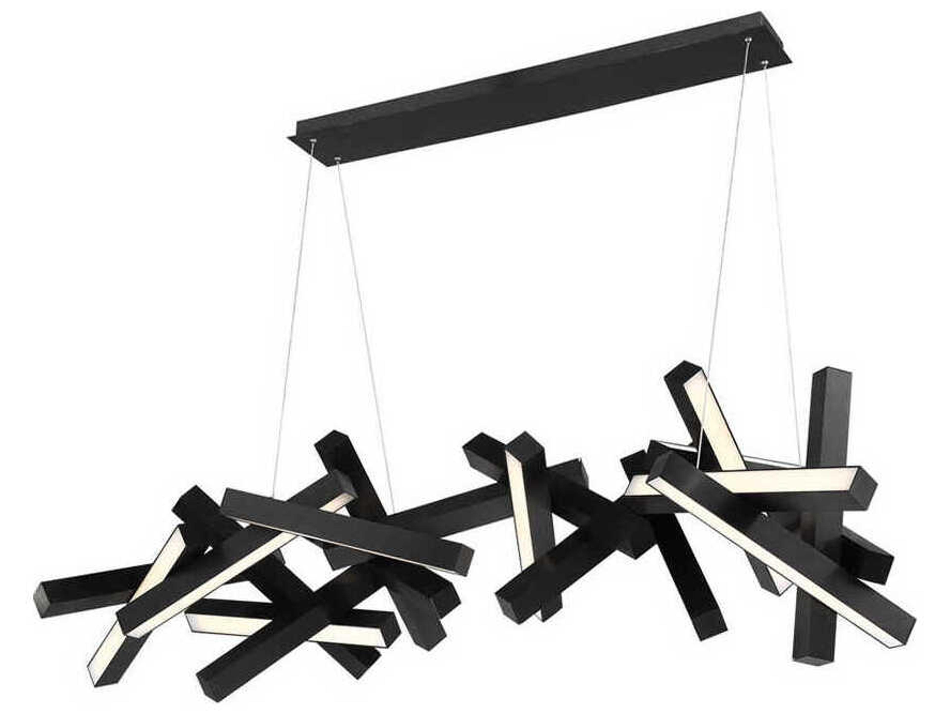 Modern Forms Chaos 19-Light9-Light Black LED Linear Island Pendant