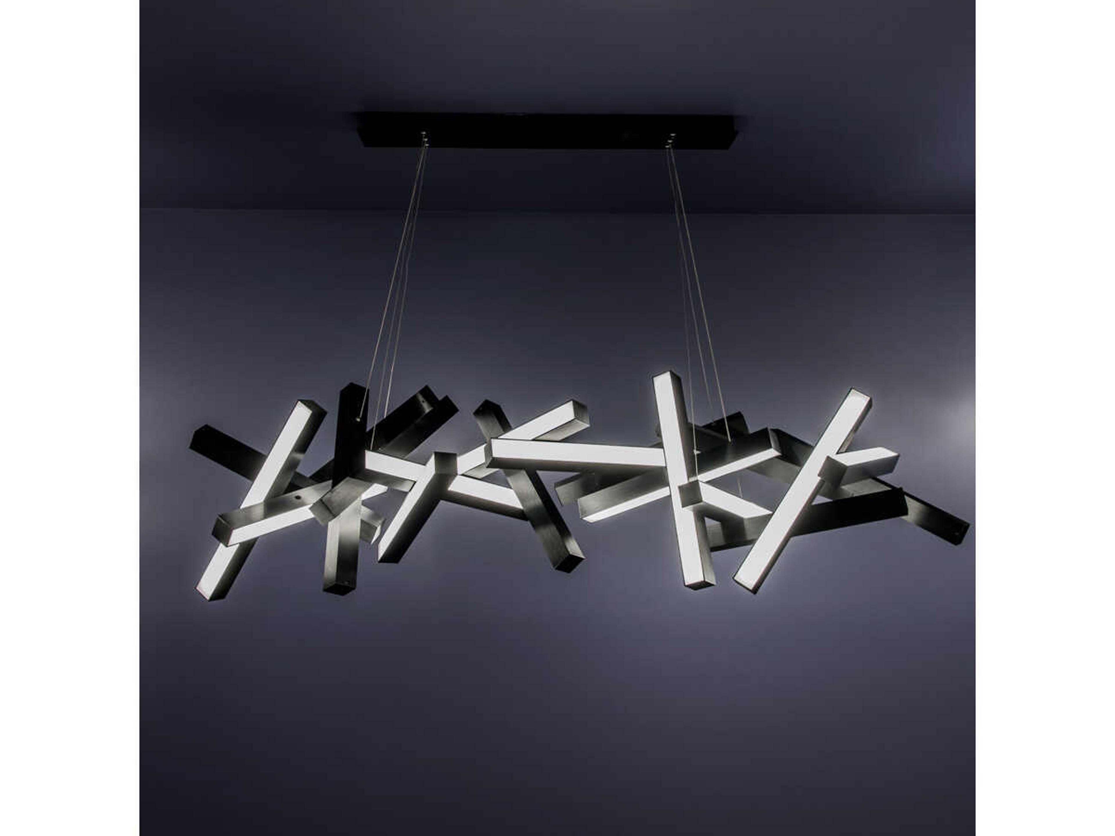 Modern Forms Chaos 19-Light9-Light Black LED Linear Island Pendant
