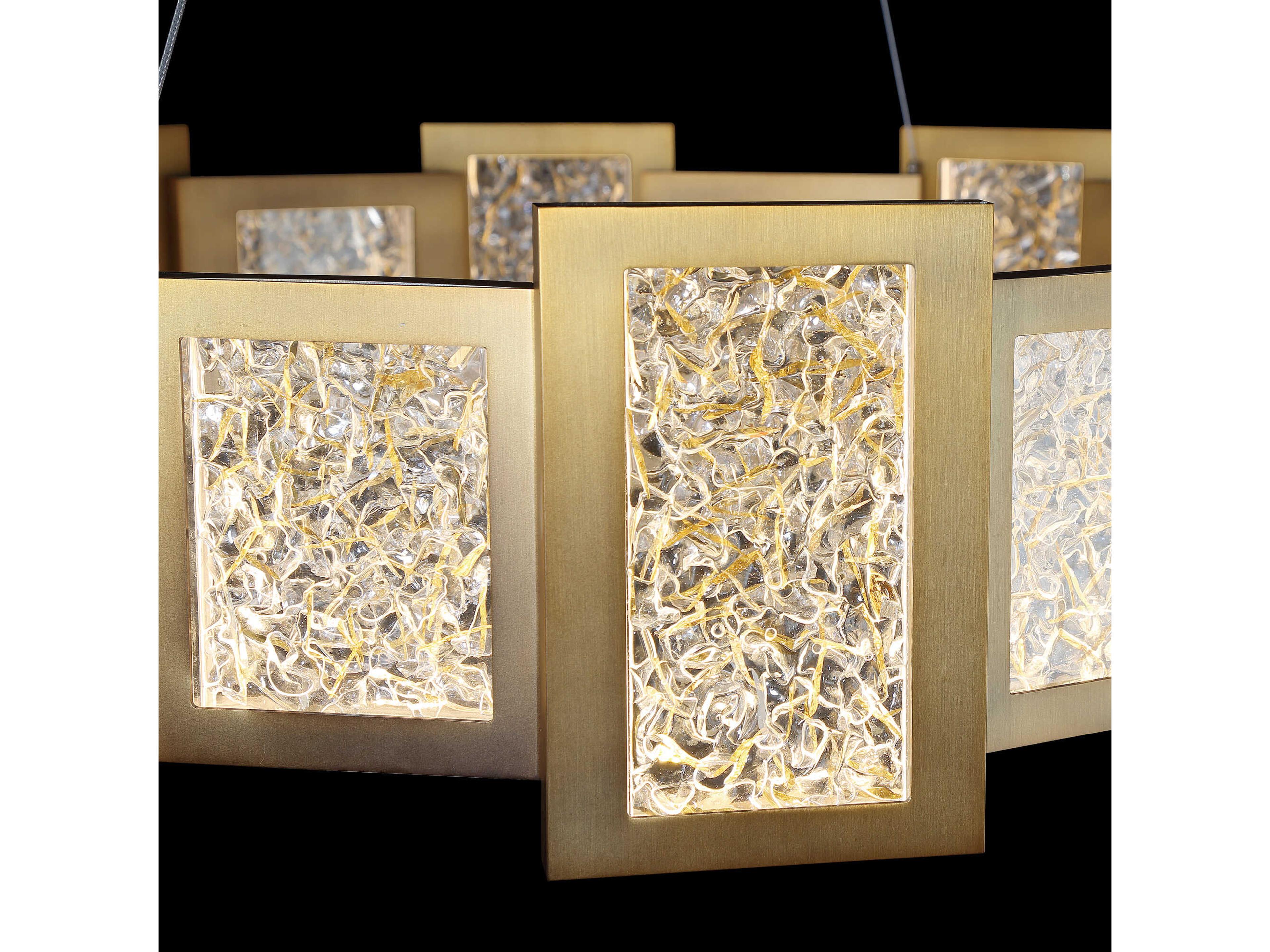 Modern Forms Fury 16-Light6-Light Aged Brass Glass LED Geometric Pendant