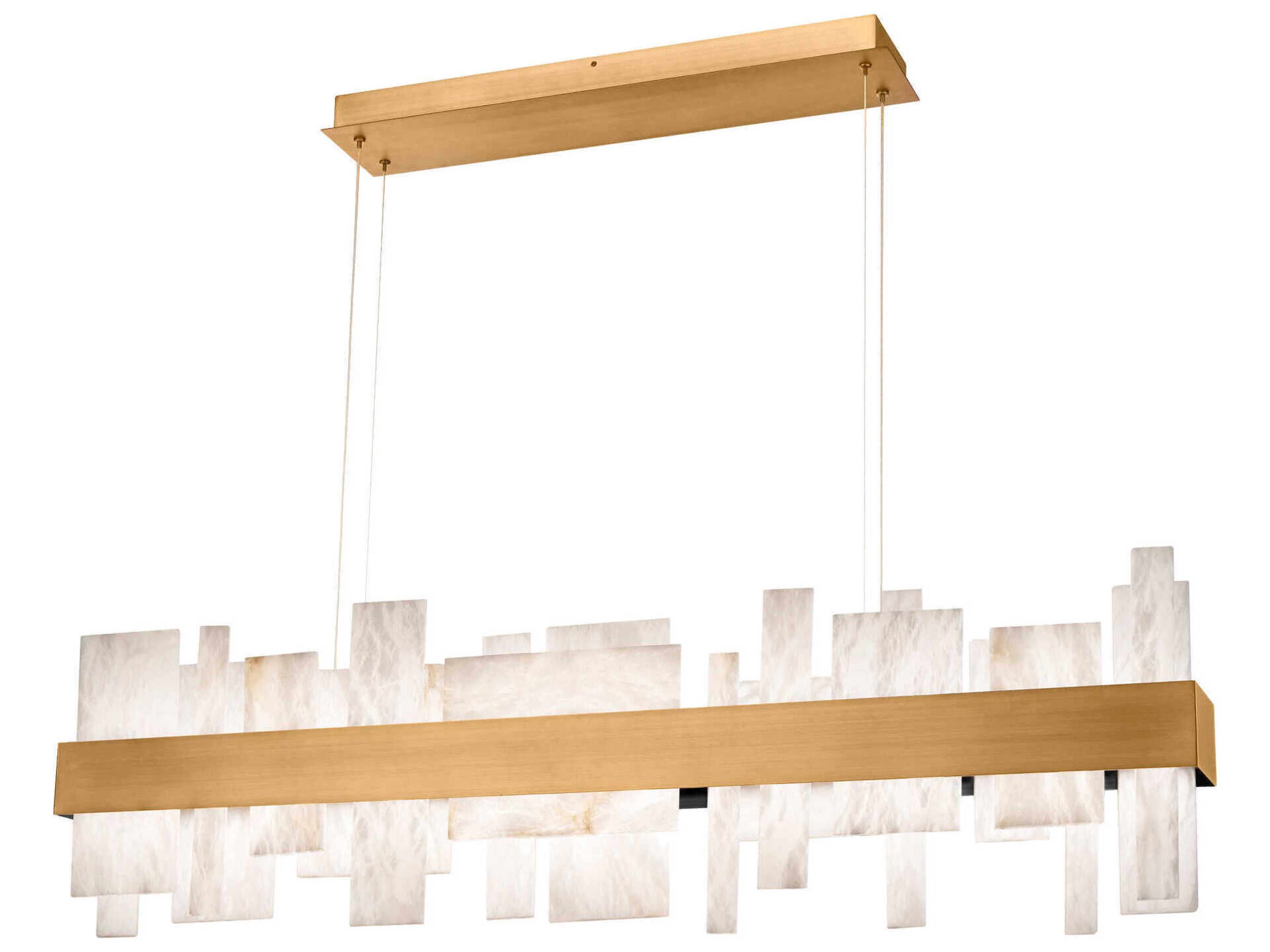 Acropolis LED Linear Chandelier in Aged Brass