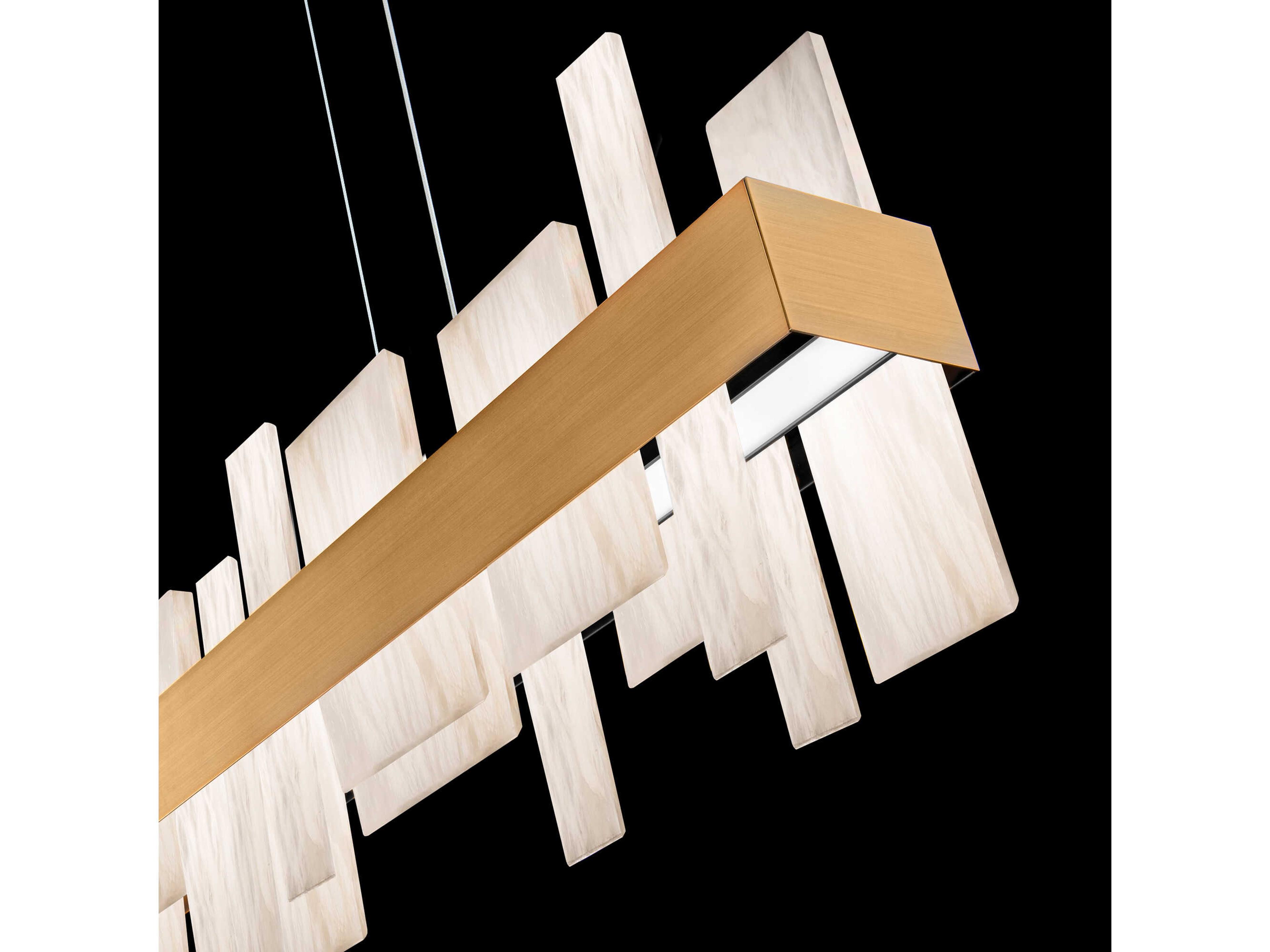 Modern Forms Acropolis 1-Light Aged Brass LED Geometric Linear Island Pendant