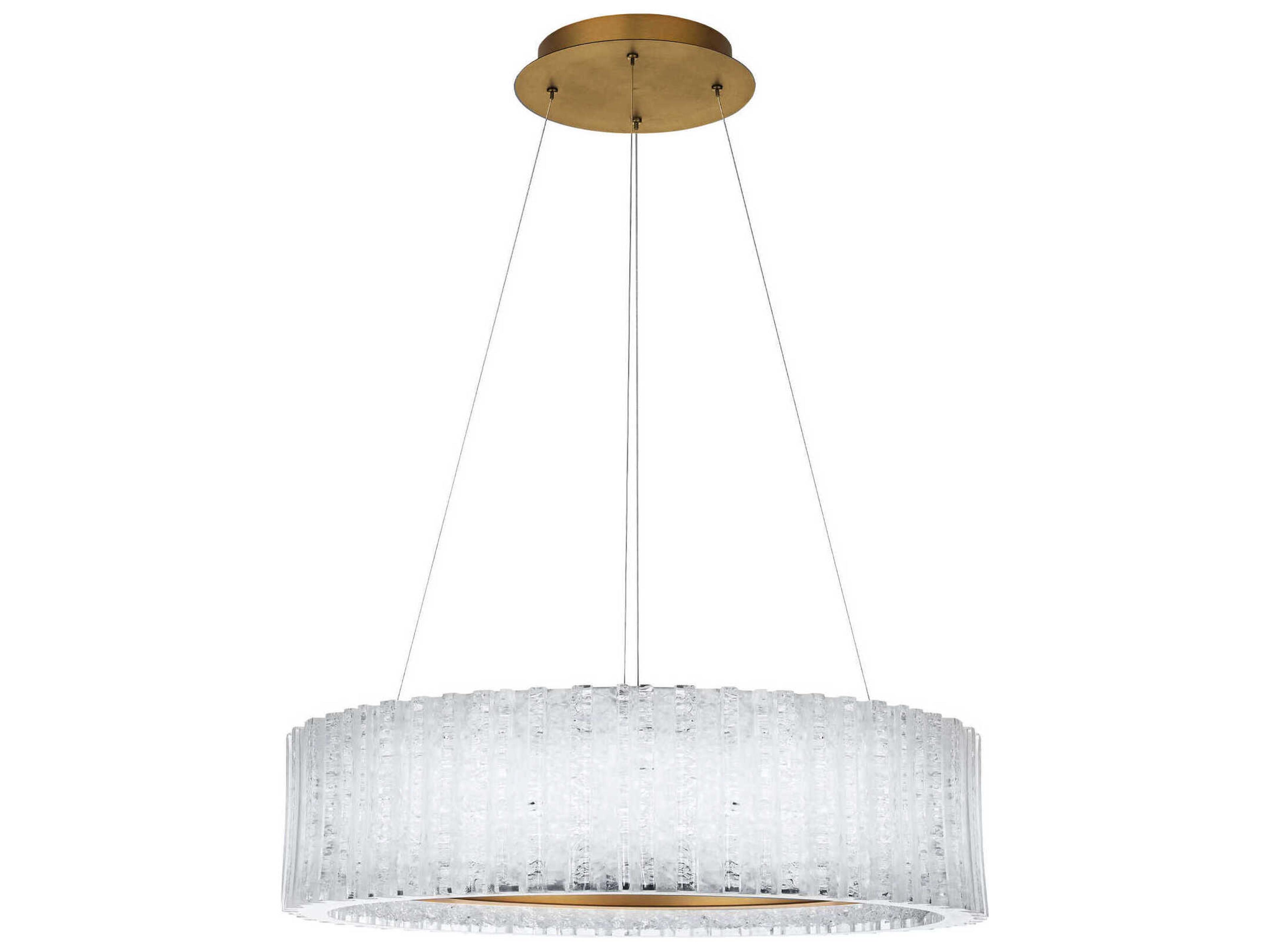 Modern Forms Rhiannon 1-Light Aged Brass Crystal LED Round Pendant