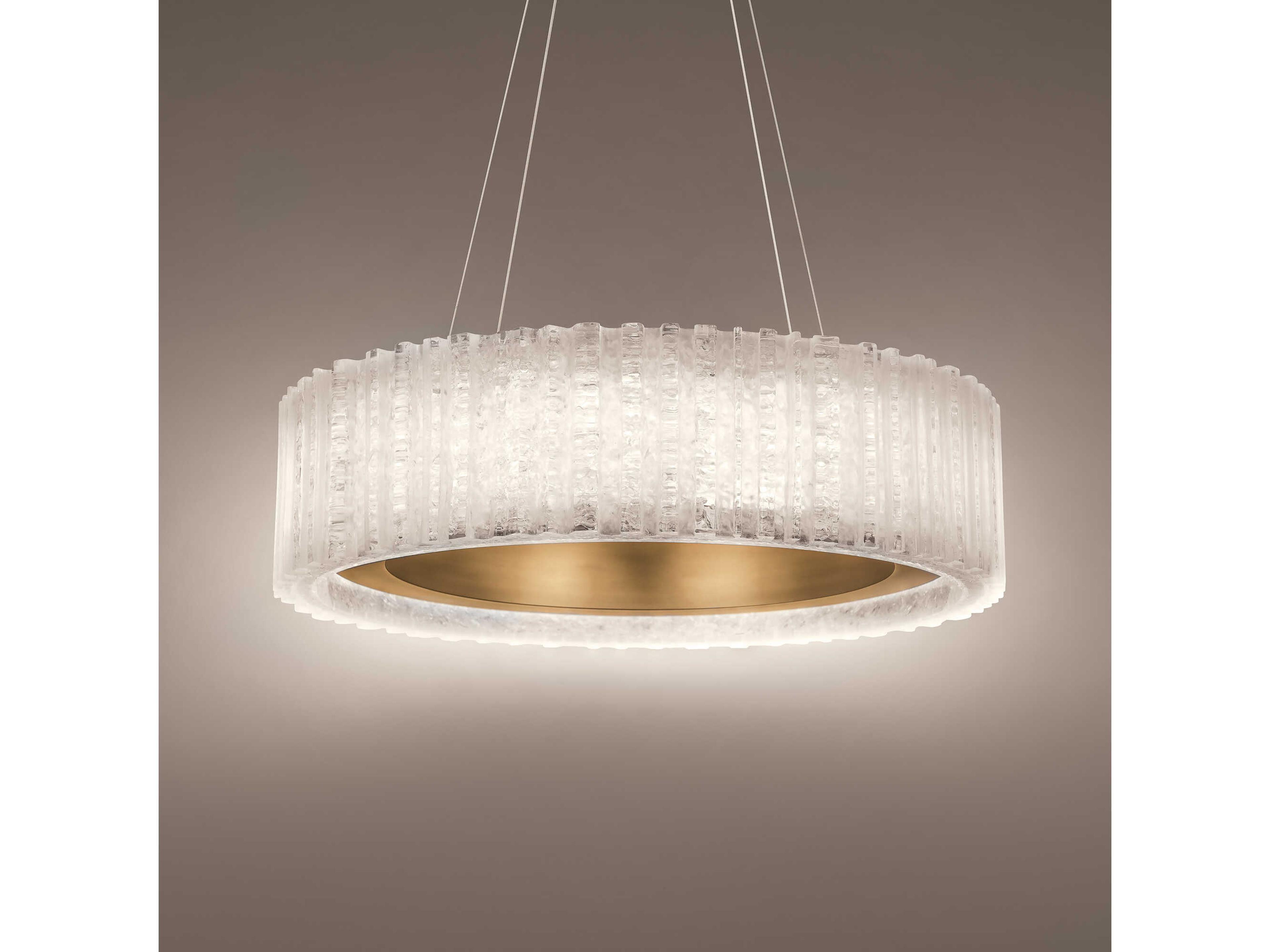 Modern Forms Rhiannon 1-Light Aged Brass Crystal LED Round Pendant