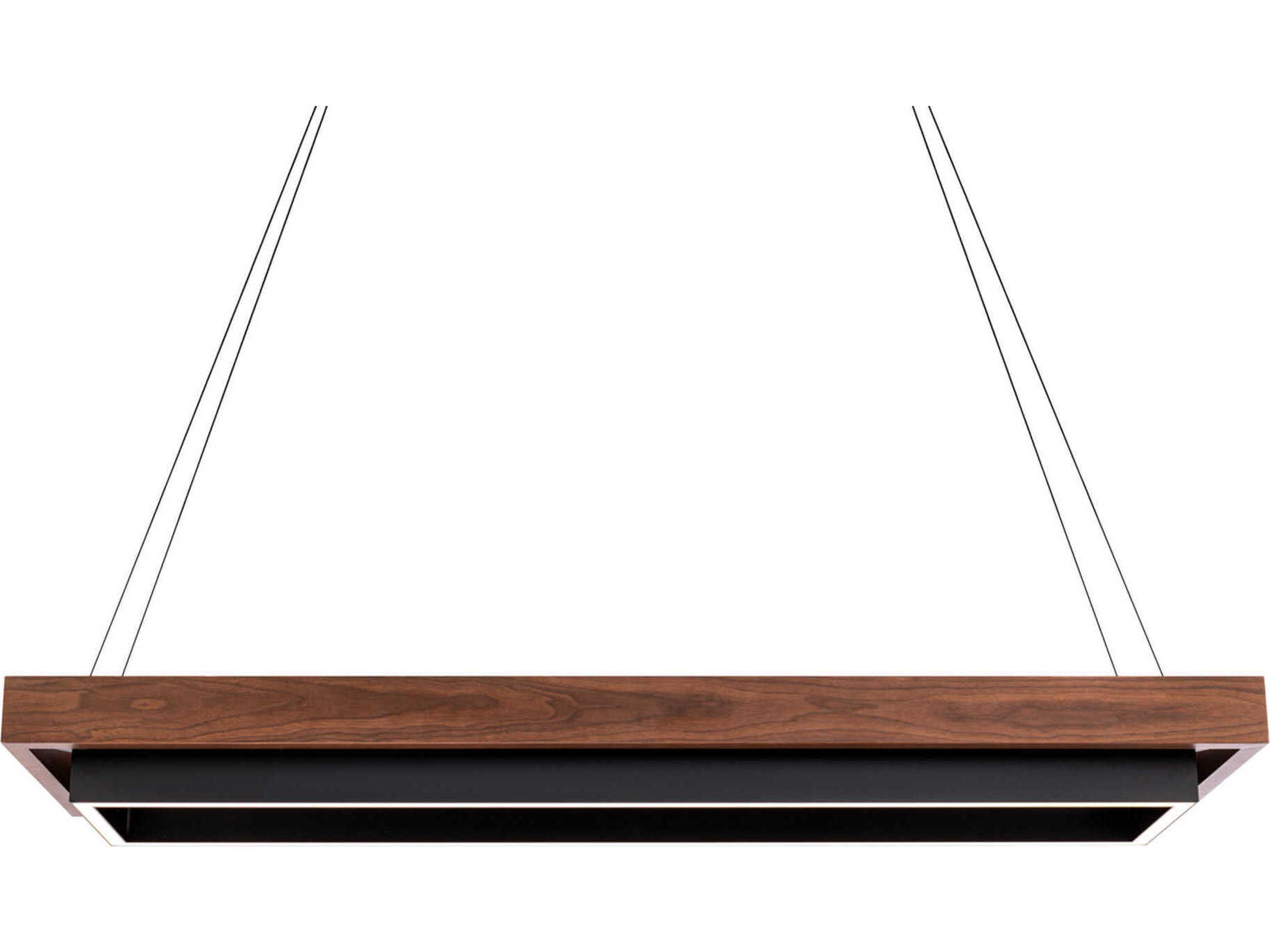 Modern Forms Hustler 1-Light Black Dark Walnut Brown LED Linear Island Pendant