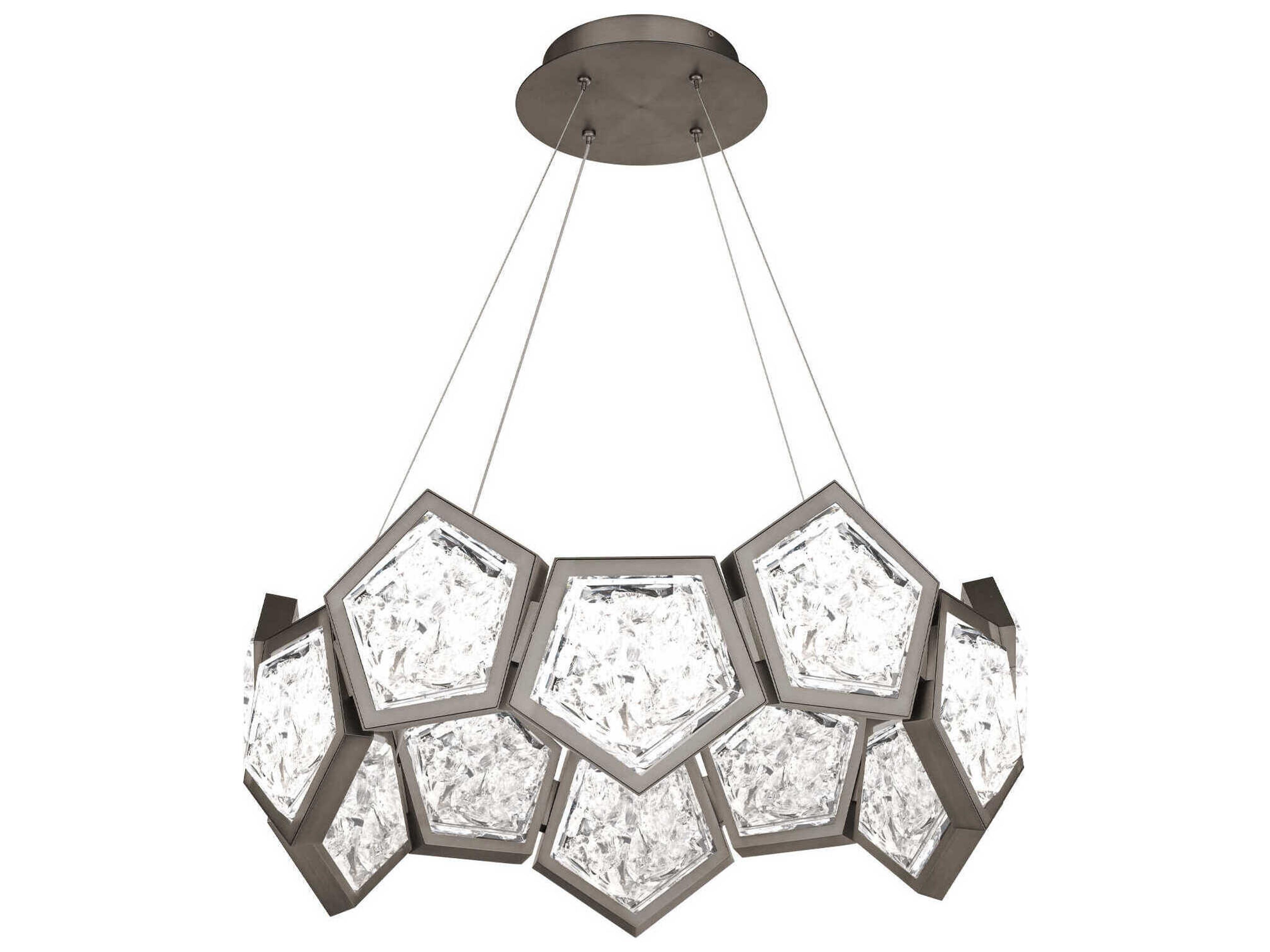 Starlight Starbright 1-Light Antique Nickel Crystal LED Geometric Pendant