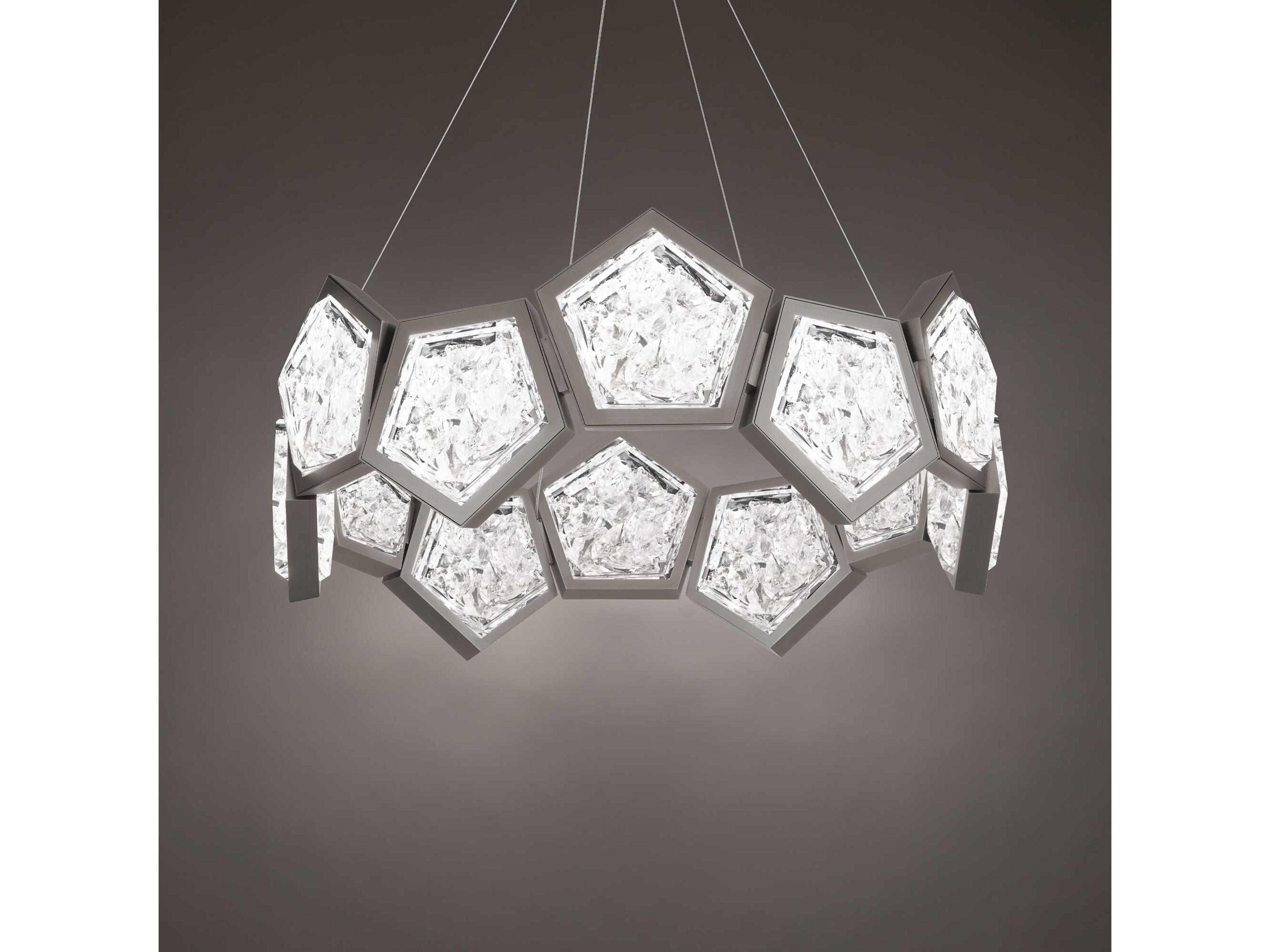 Modern Forms Starlight Starbright 1-Light Antique Nickel Crystal LED Geometric Pendant