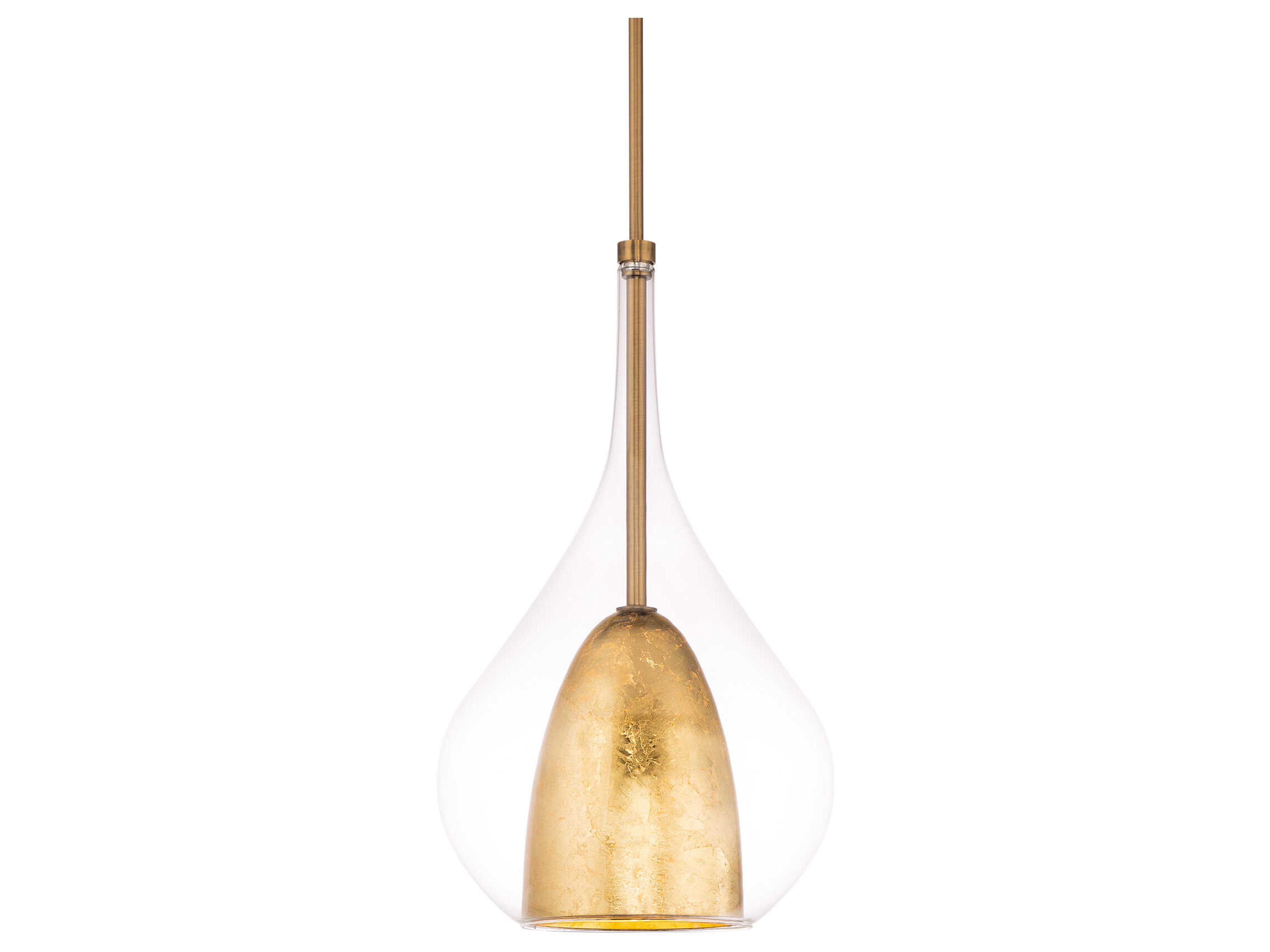 Modern Forms Helios 1-Light Aged Brass Gold Glass LED Mini Pendant