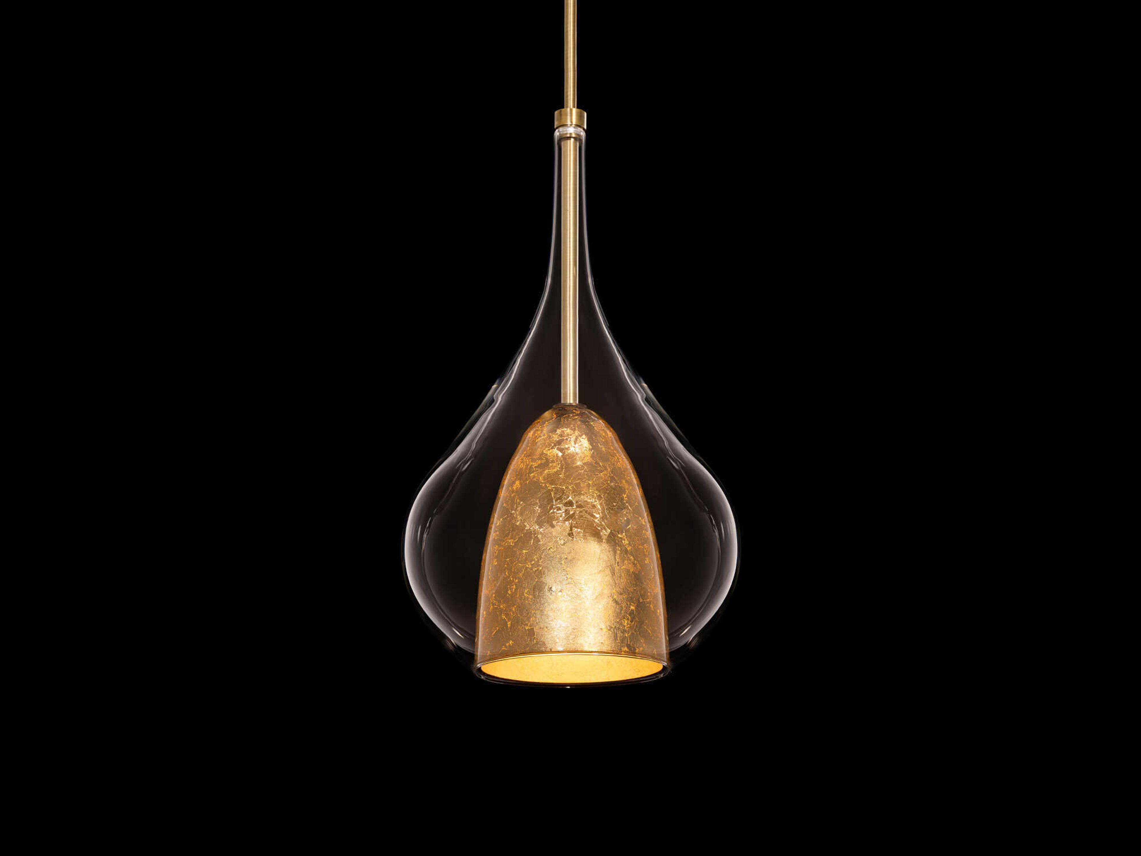 Modern Forms Helios 1-Light Aged Brass Gold Glass LED Mini Pendant