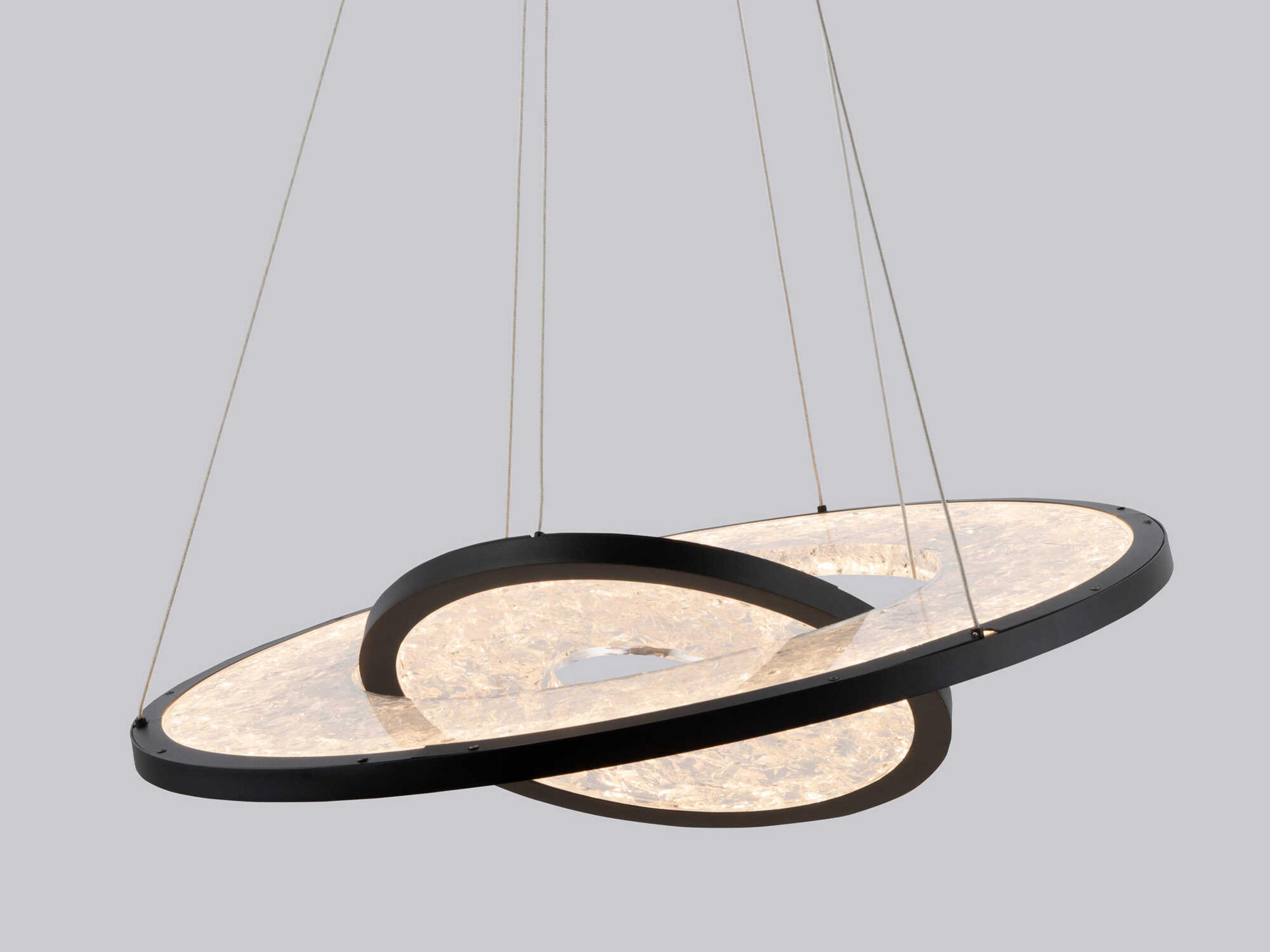 Modern Forms Jupiter 2-Light Black Crystal LED Pendant