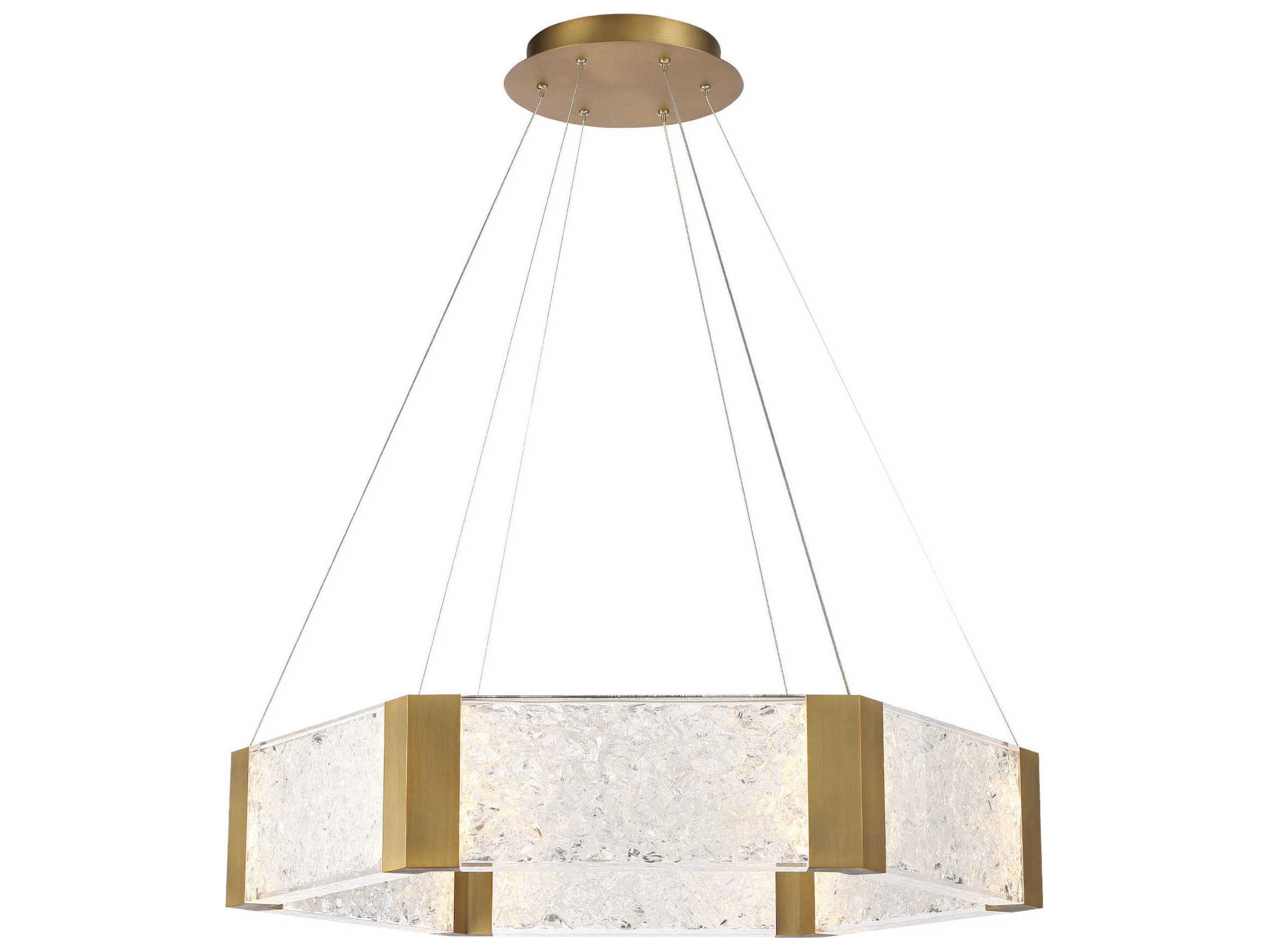 Modern Forms Forever 1-Light Aged Brass Crystal LED Pendant