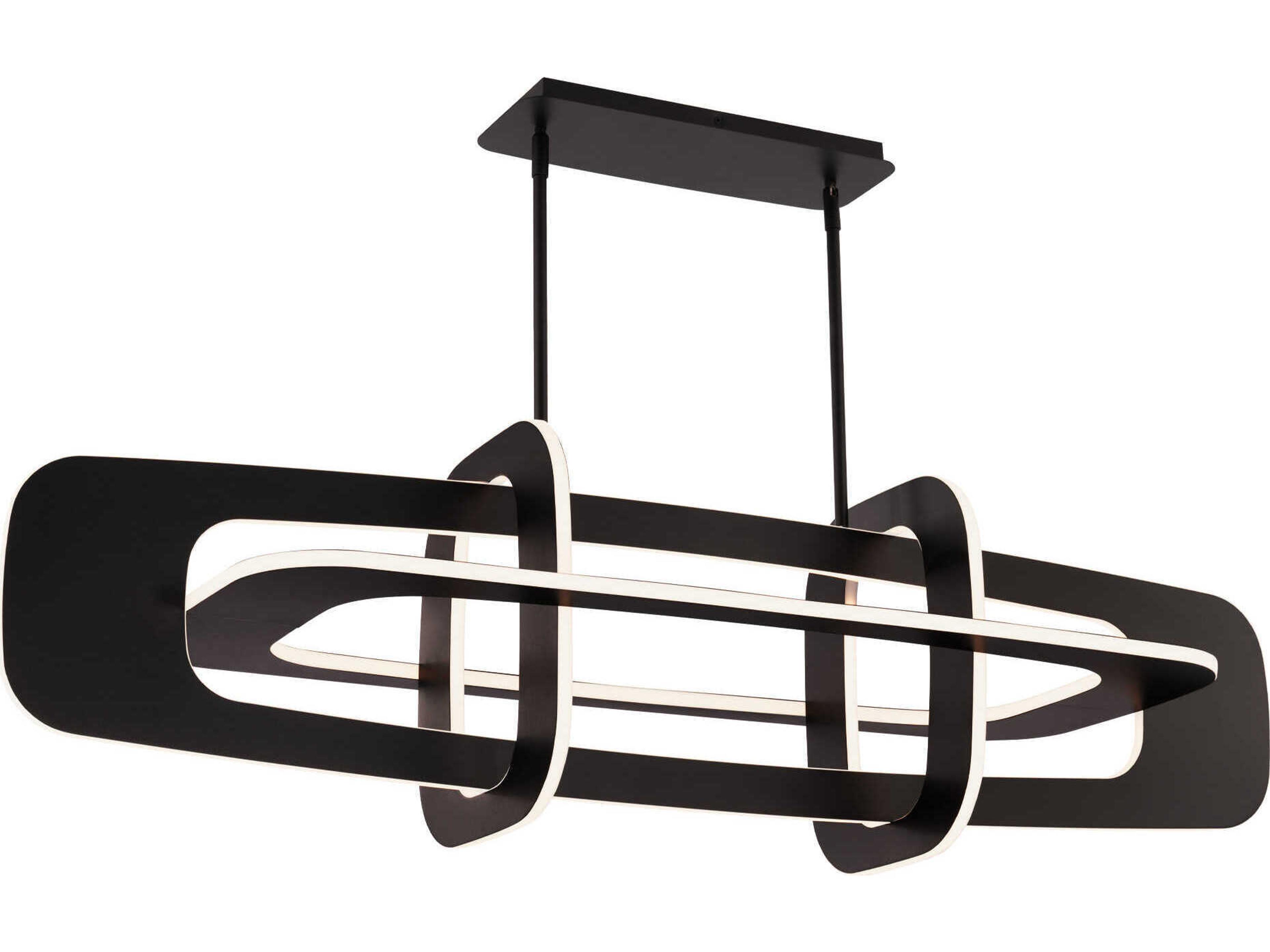 Vesta 8-Light Black LED Linear Island Pendant