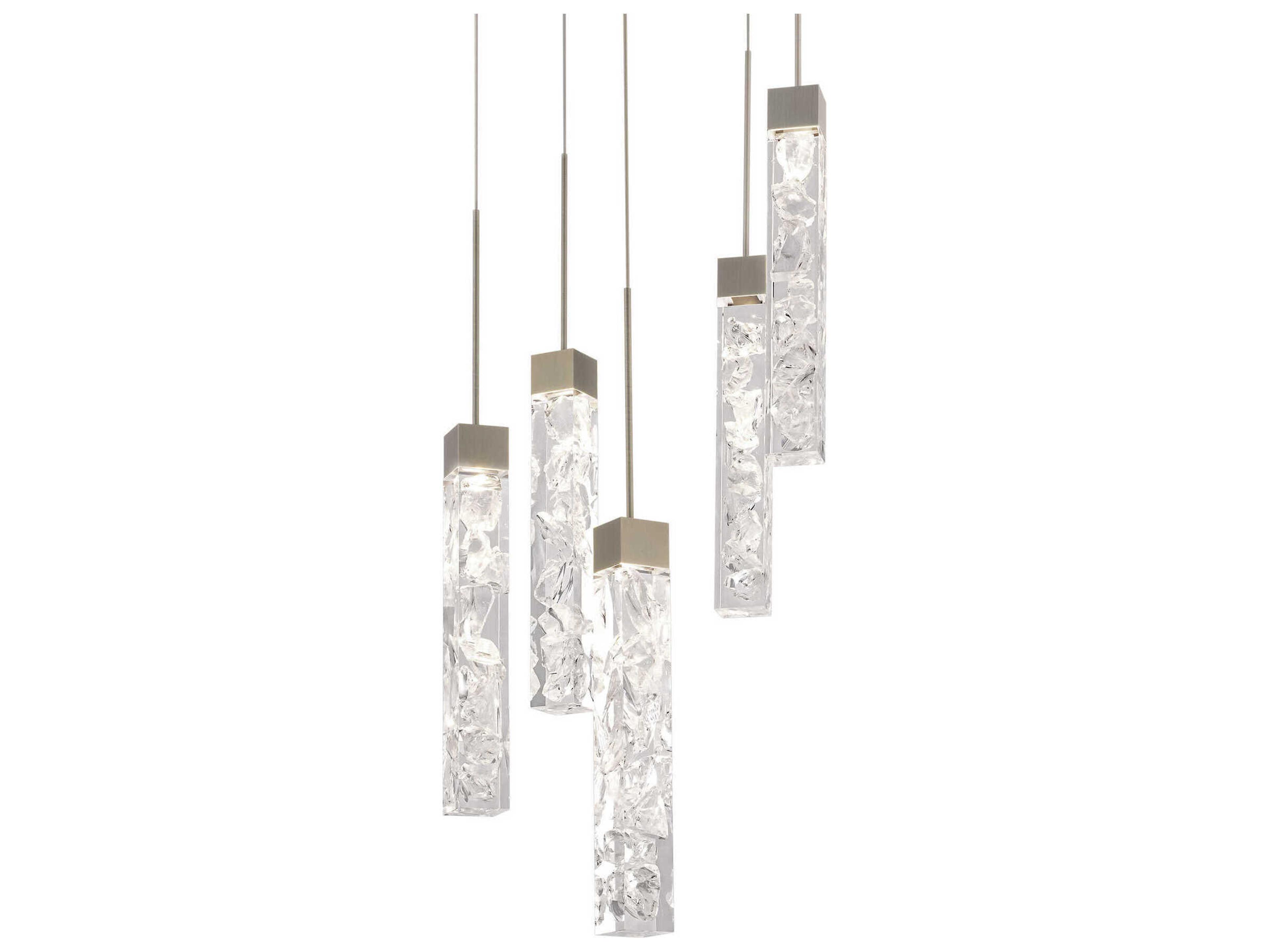 Modern Forms Minx 5-Light Antique Nickel Crystal LED Linear Pendant