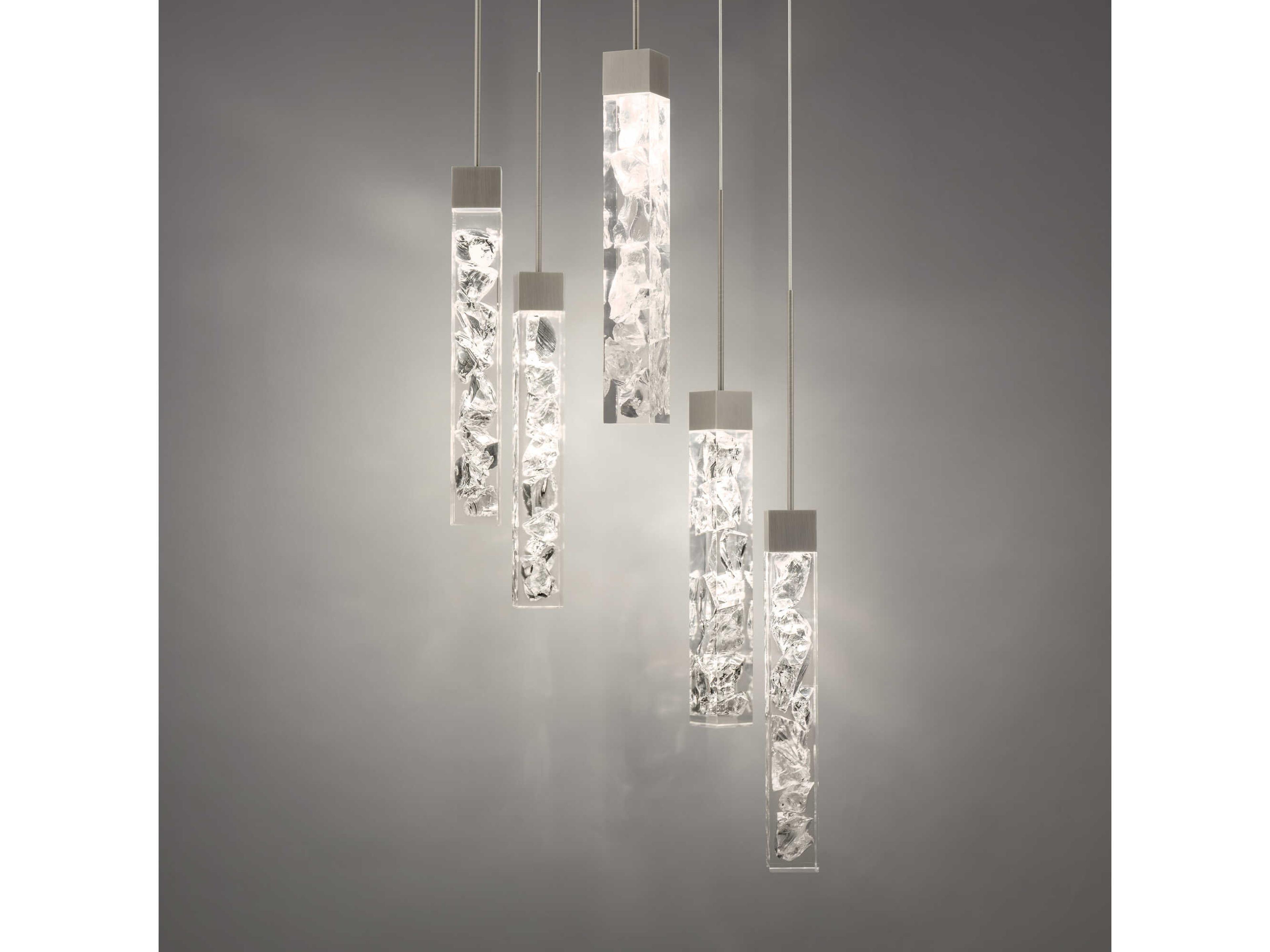 Modern Forms Minx 5-Light Antique Nickel Crystal LED Linear Pendant