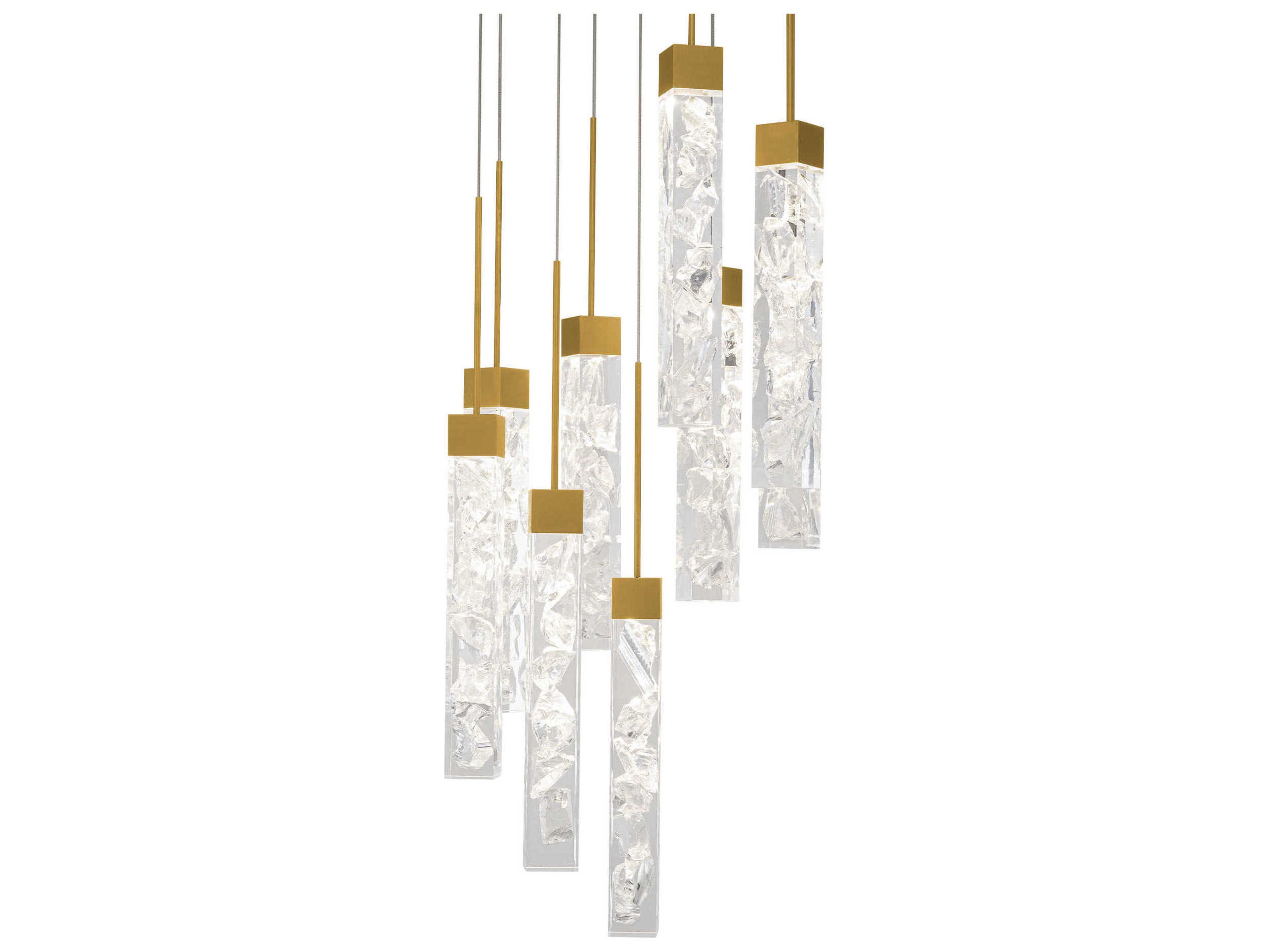 Minx 9-Light Aged Brass Linear Pendant