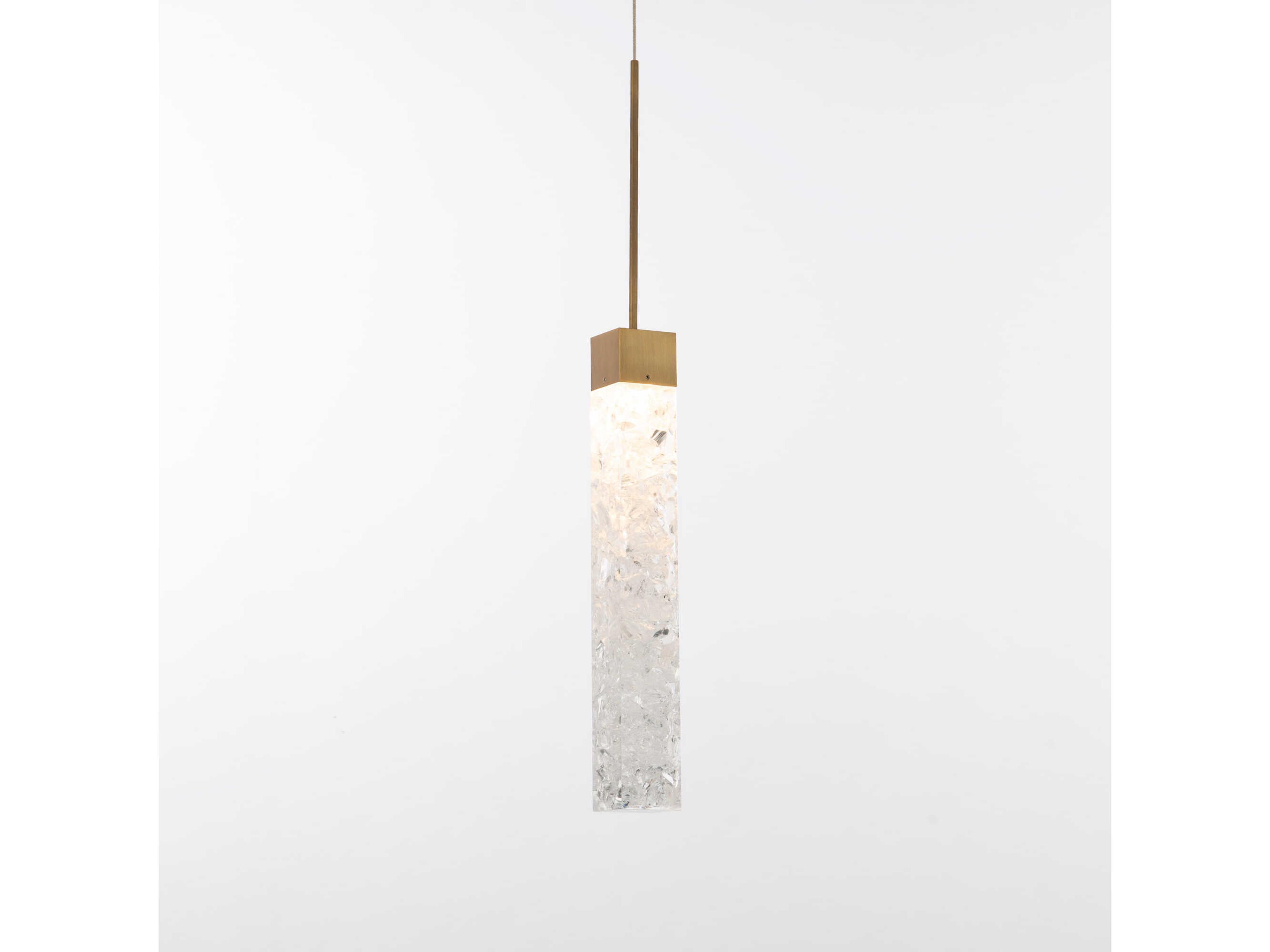 Modern Forms Minx 1-Light Aged Brass Crystal LED Geometric Mini Pendant