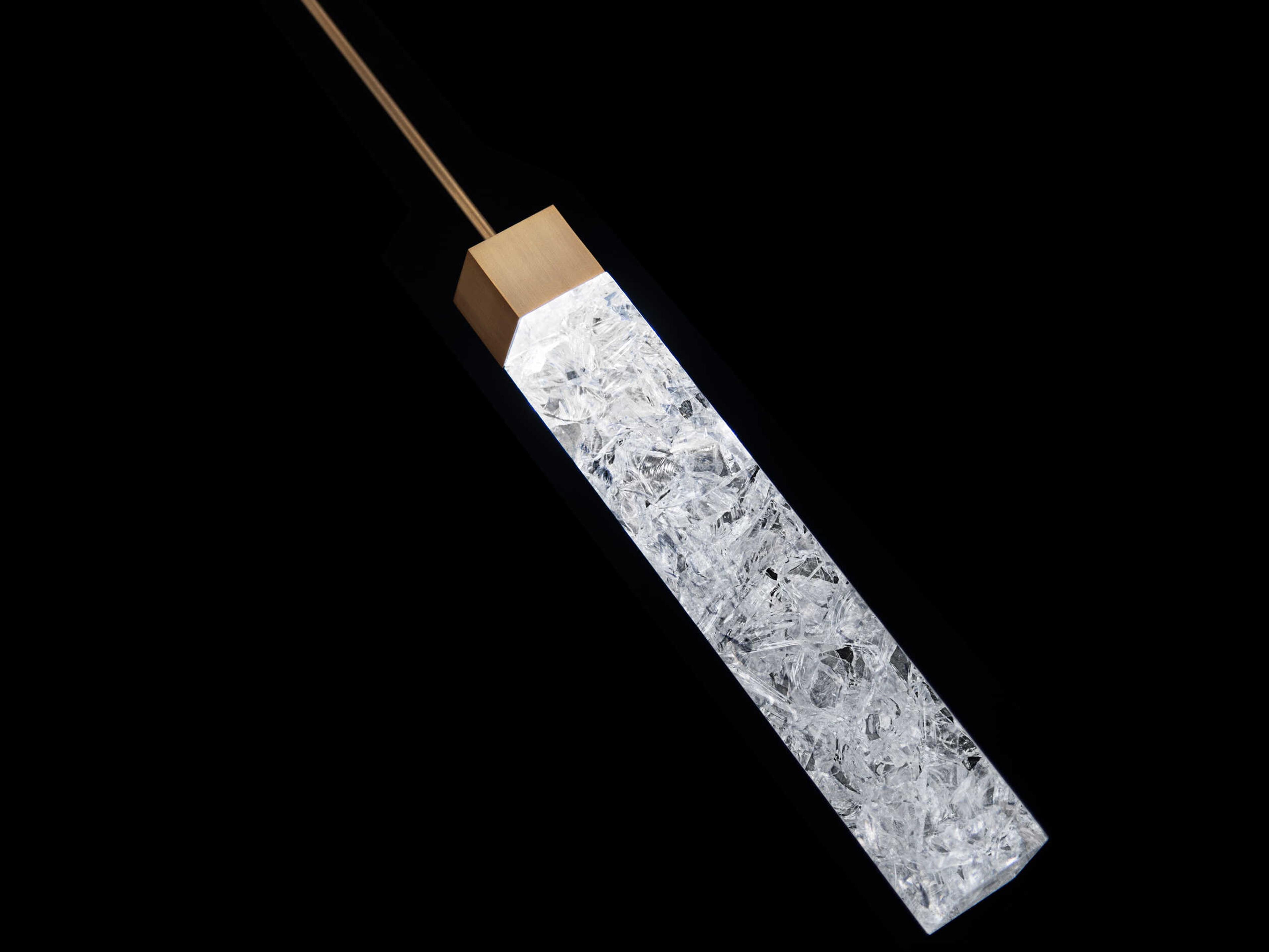 Modern Forms Minx 1-Light Aged Brass Crystal LED Geometric Mini Pendant