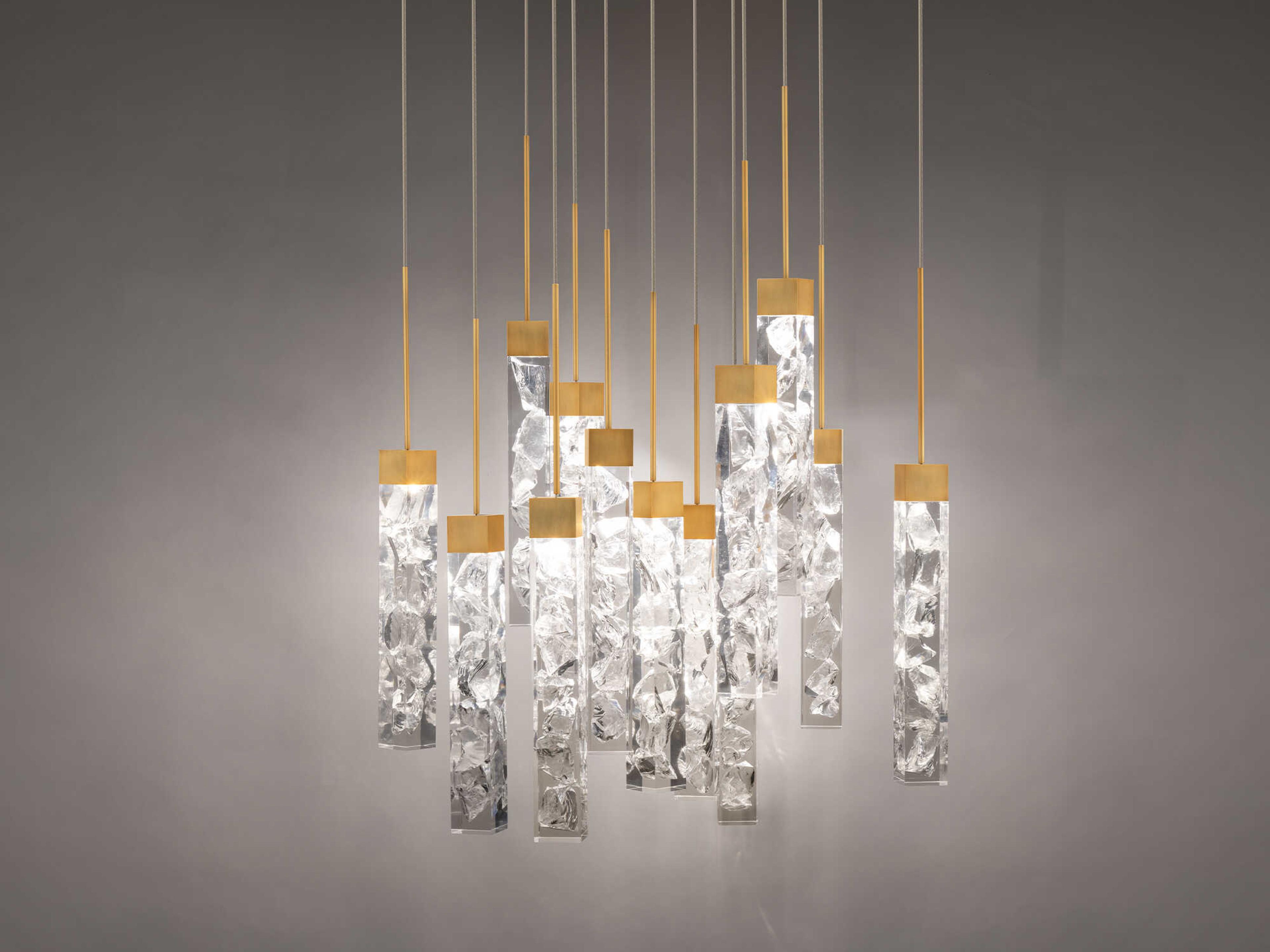Modern Forms Minx 13-Light Aged Brass Linear Pendant