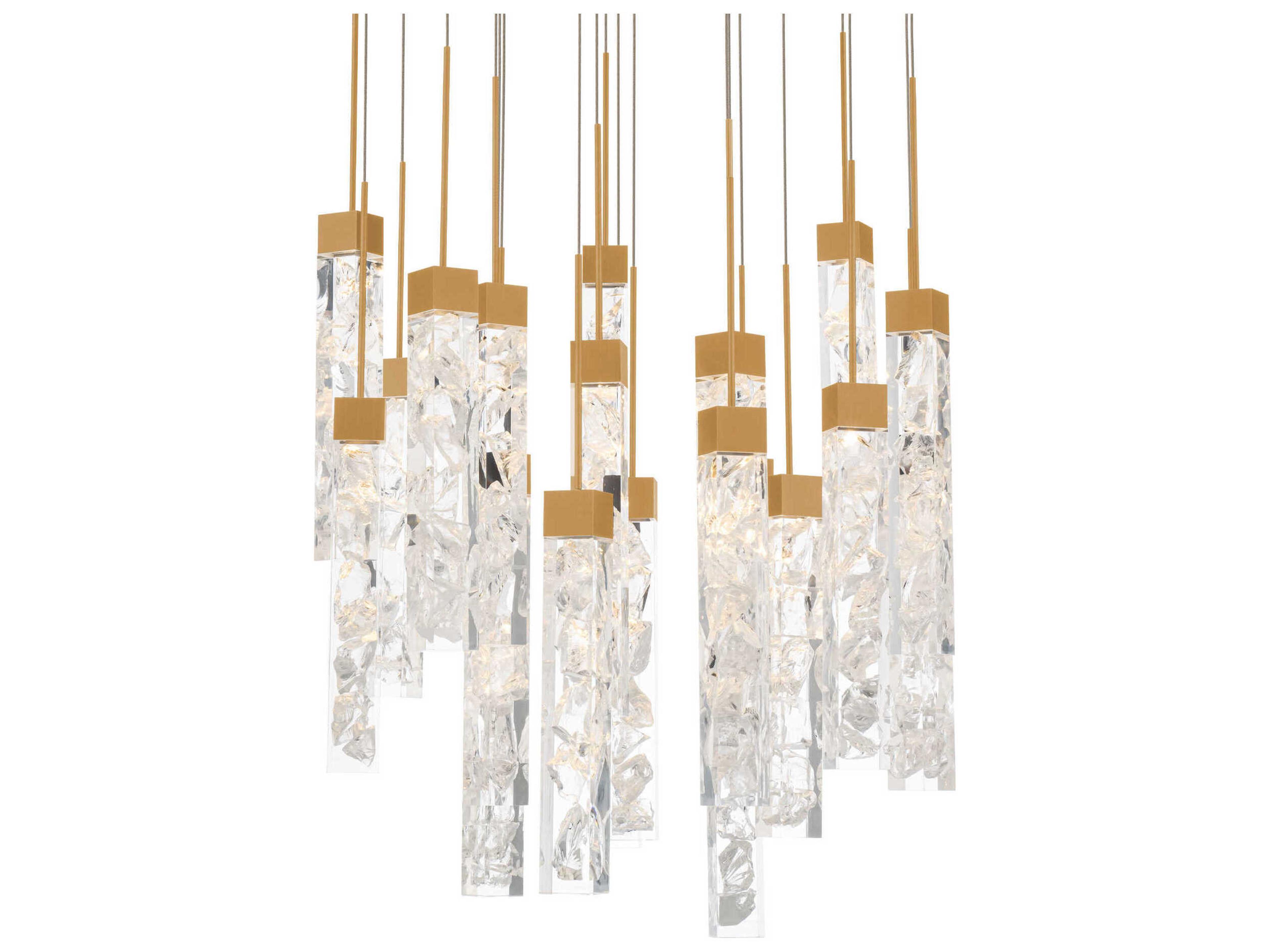 Minx 21-Light Aged Brass Linear Pendant
