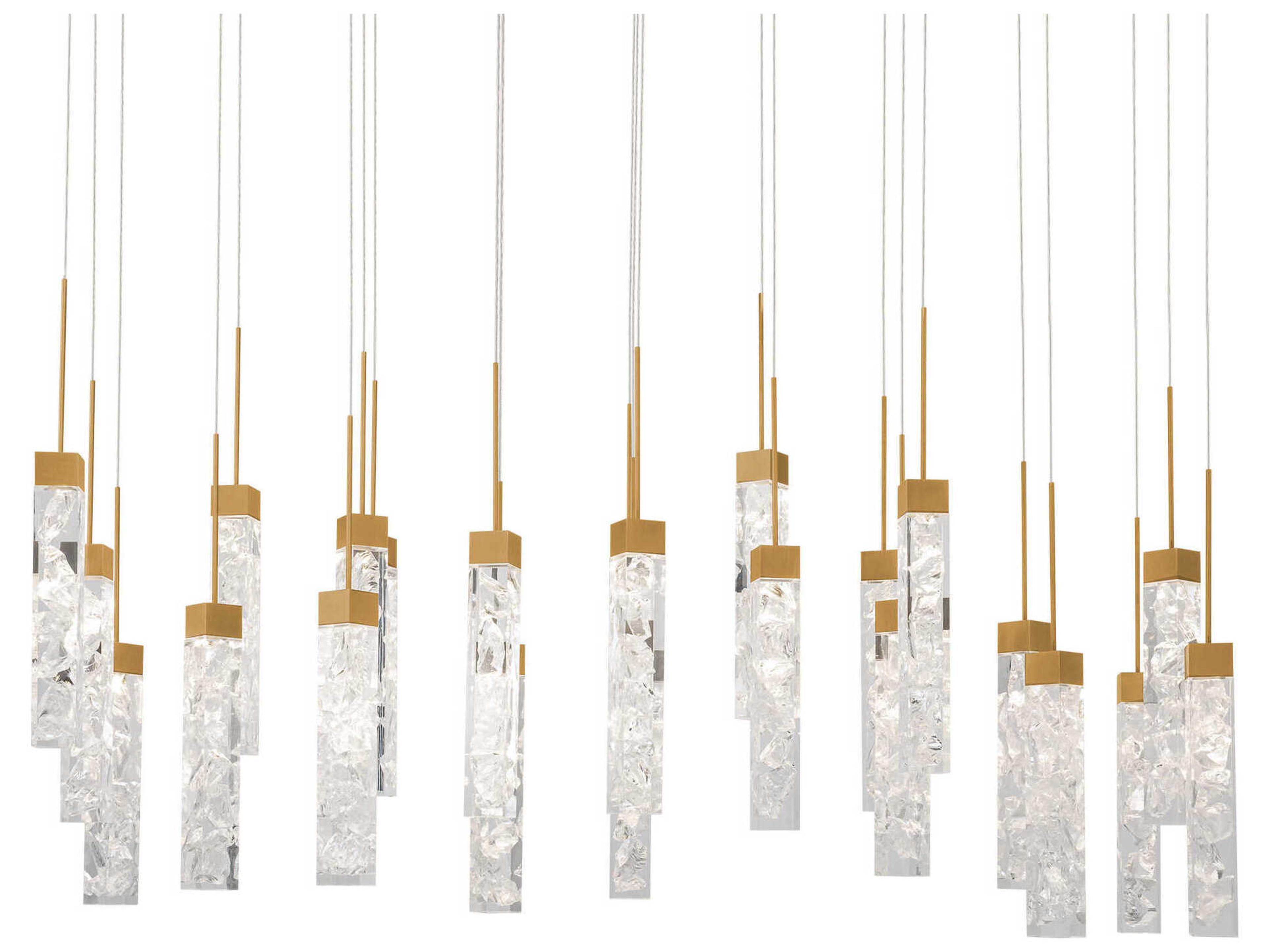 Minx 23-Light Aged Brass Linear Island Pendant