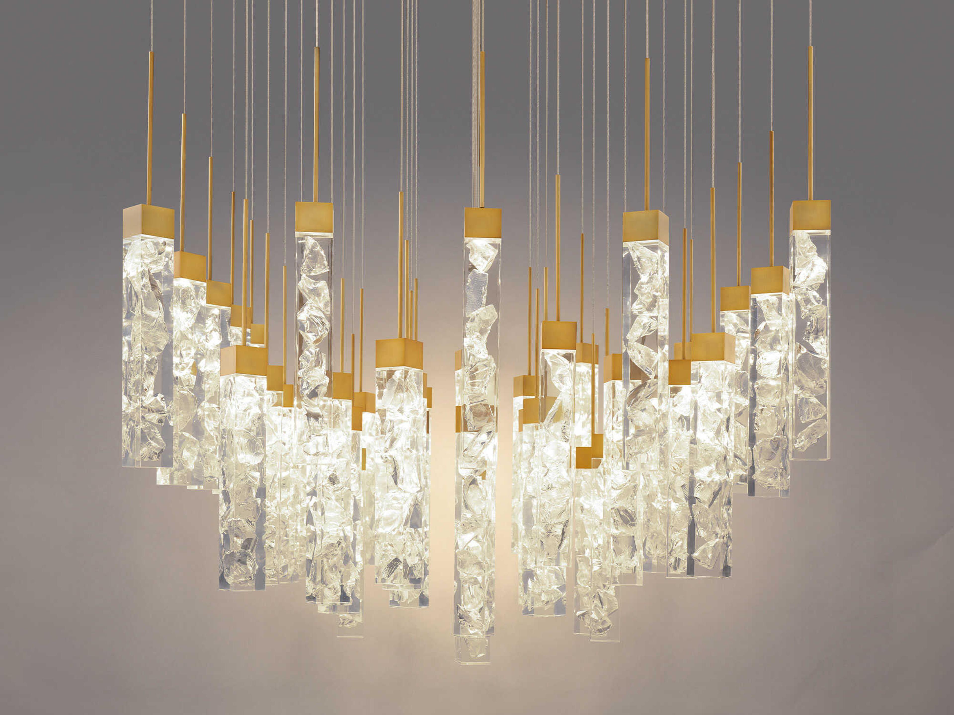 Modern Forms Minx 41-Light Aged Brass Linear Pendant