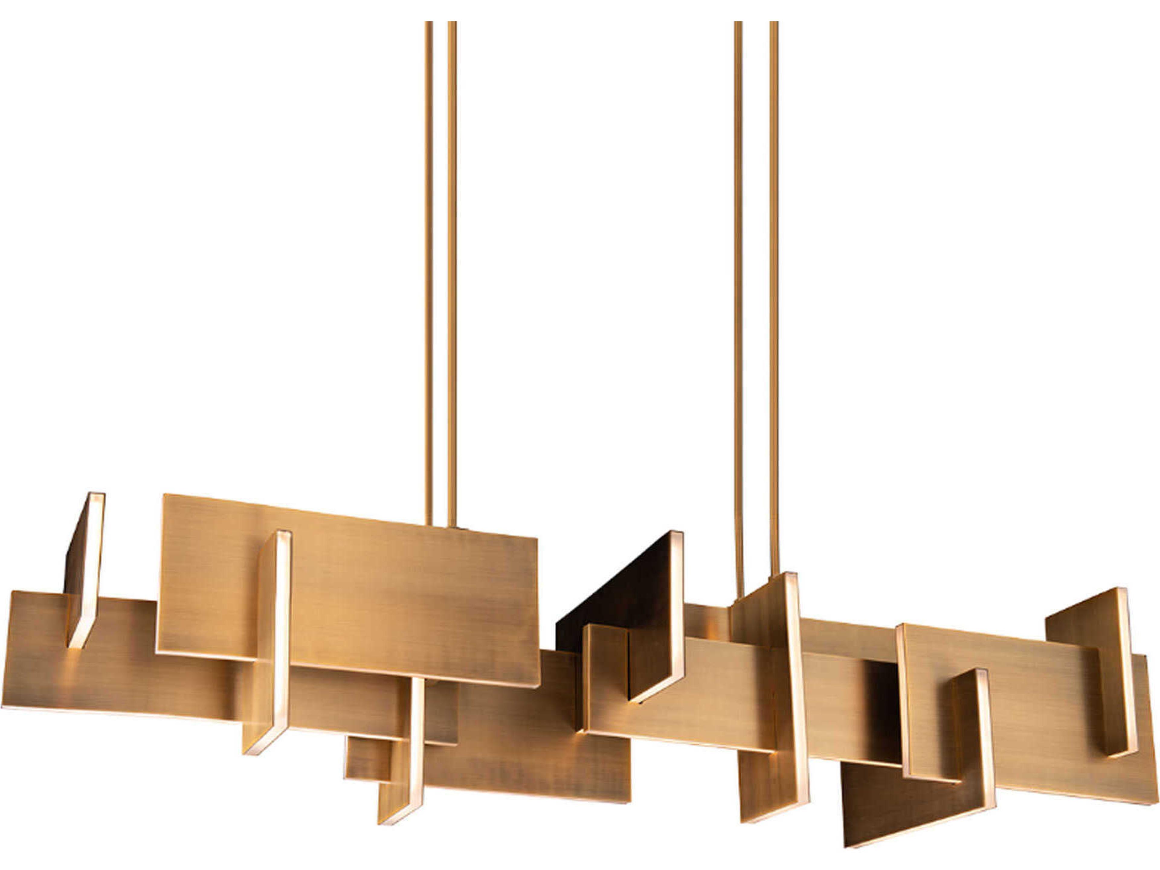 Amari 1-Light Aged Brass LED Geometric Island Pendant