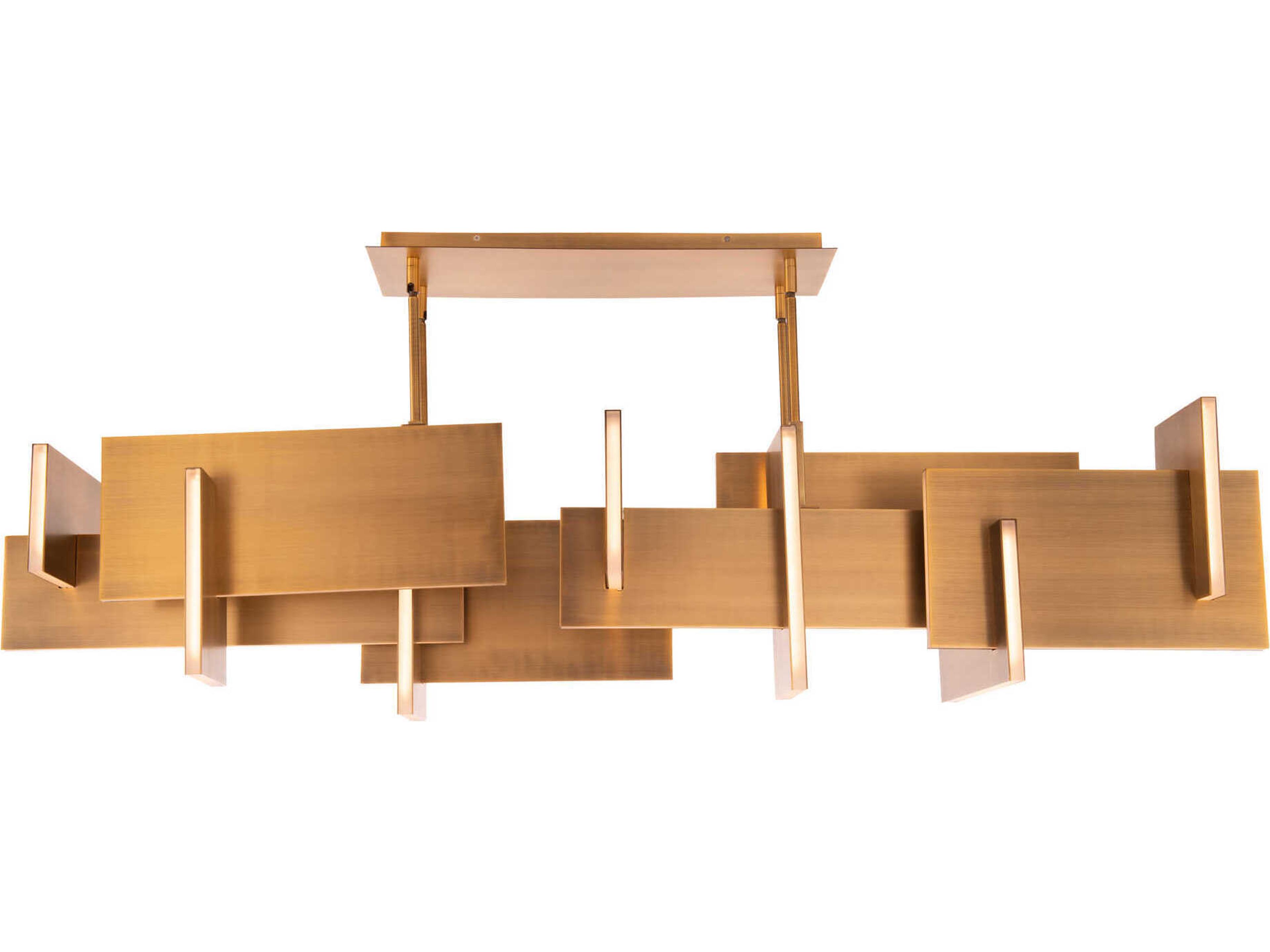 Modern Forms Amari 1-Light Aged Brass LED Geometric Island Pendant