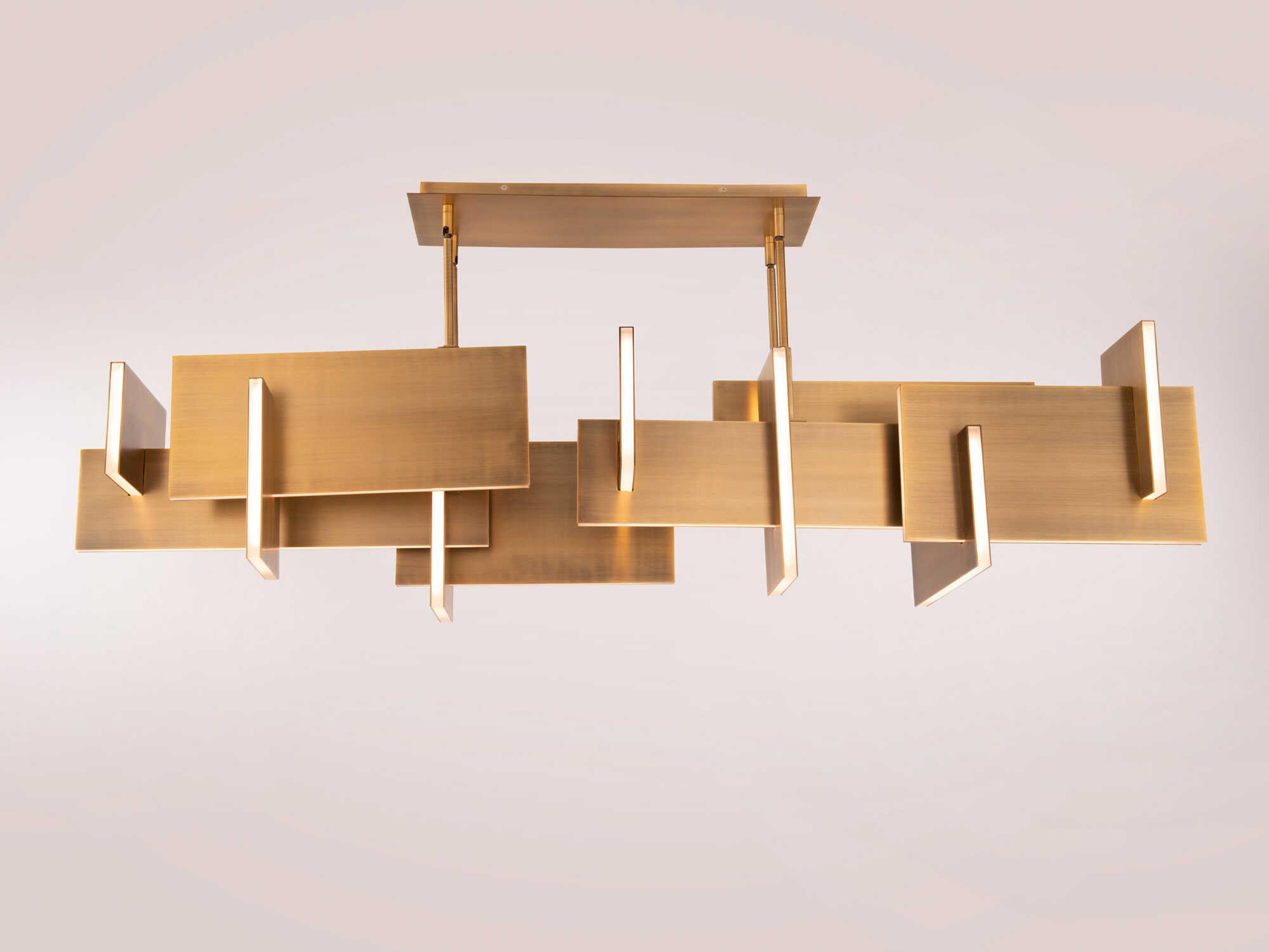 Modern Forms Amari 1-Light Aged Brass LED Geometric Island Pendant