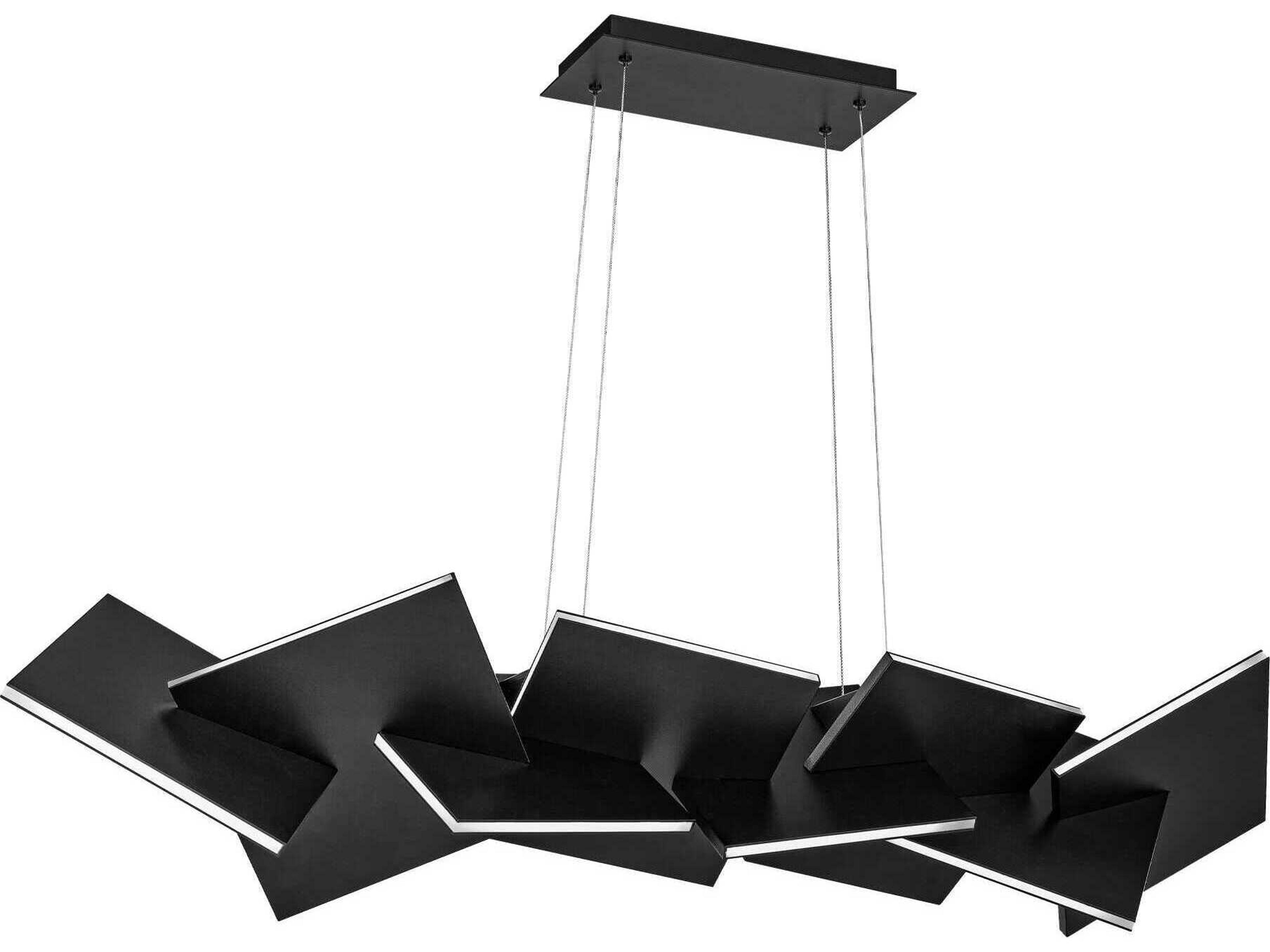 Modern Forms Konstruct 1-Light Black LED Linear Island Pendant