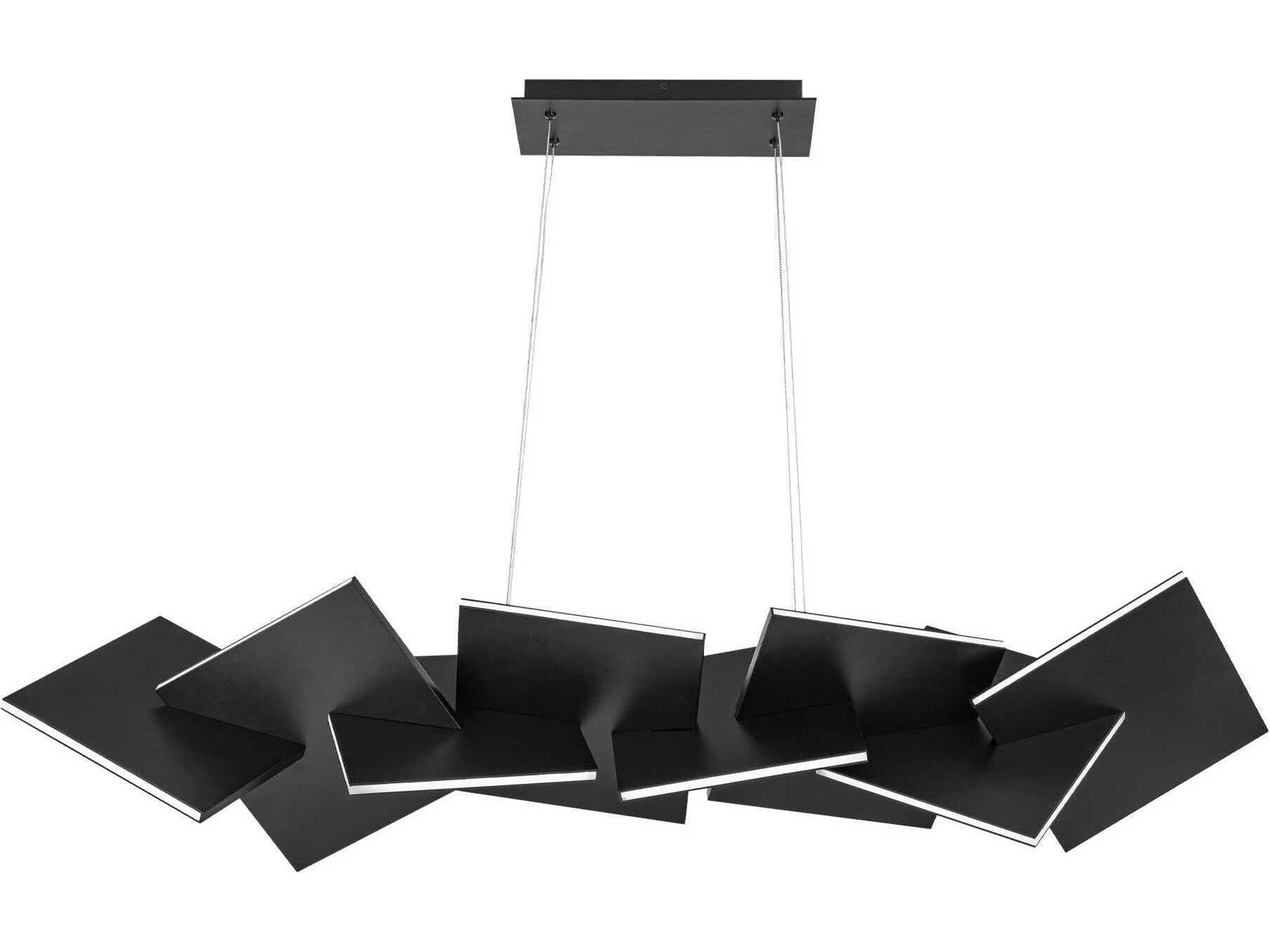 Konstruct 1-Light Black LED Linear Island Pendant