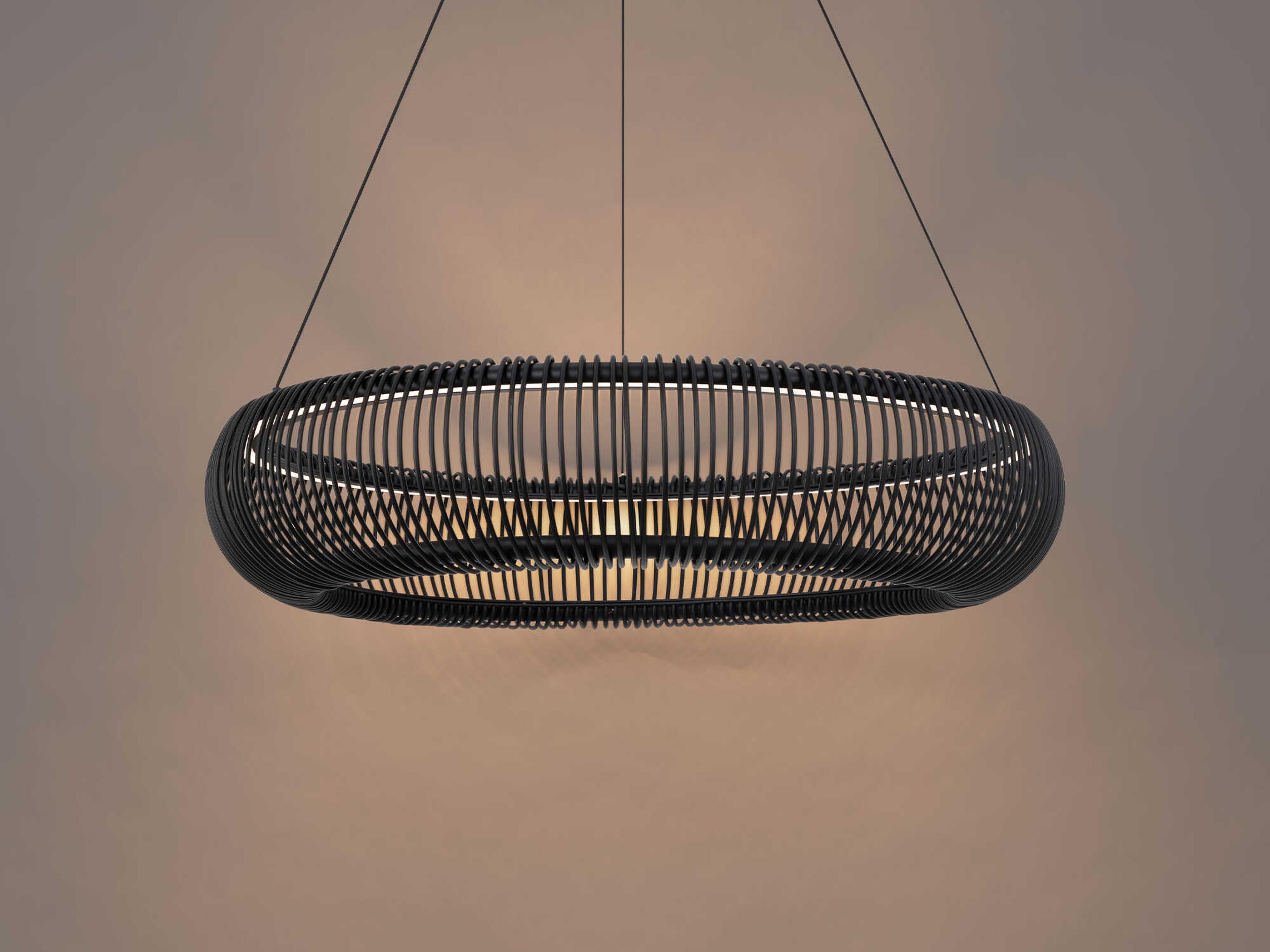 Modern Forms Lute 1-Light Black Round Pendant