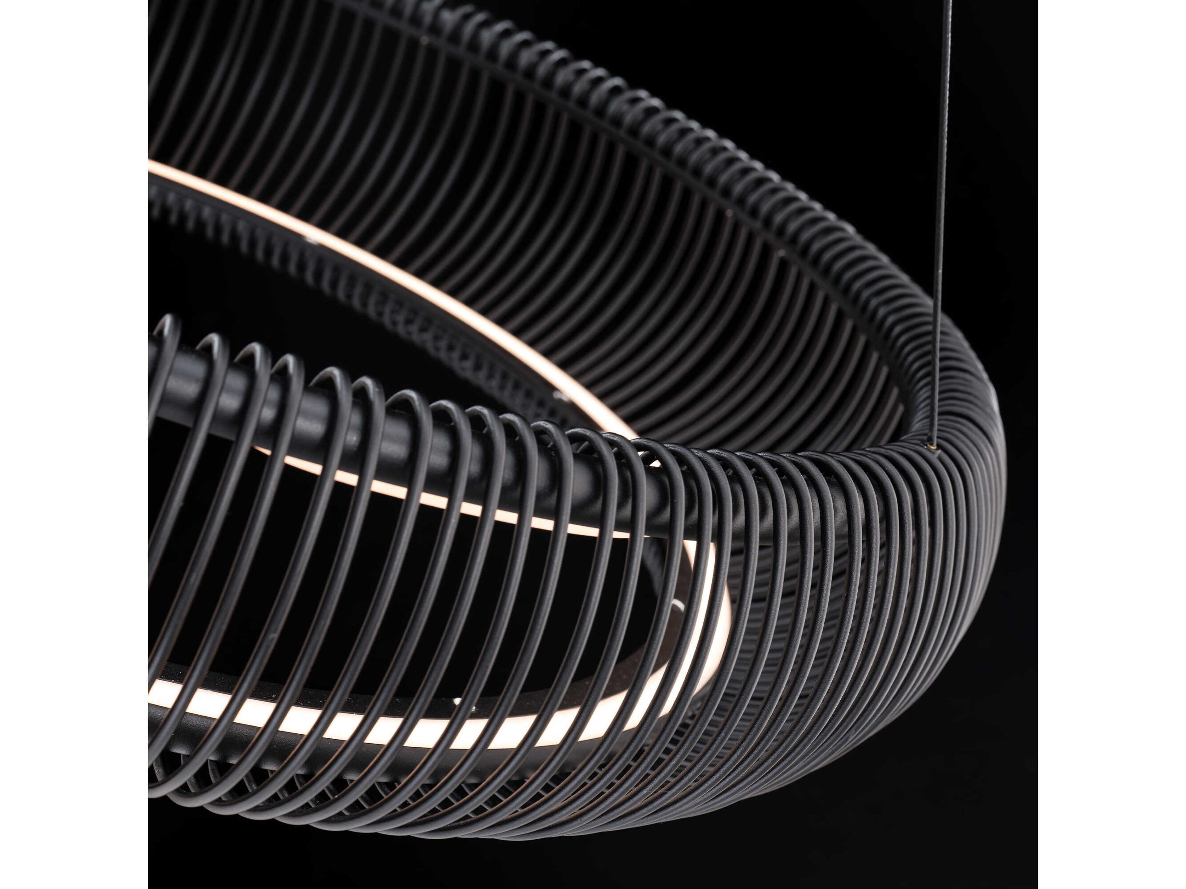 Modern Forms Lute 1-Light Black Round Pendant