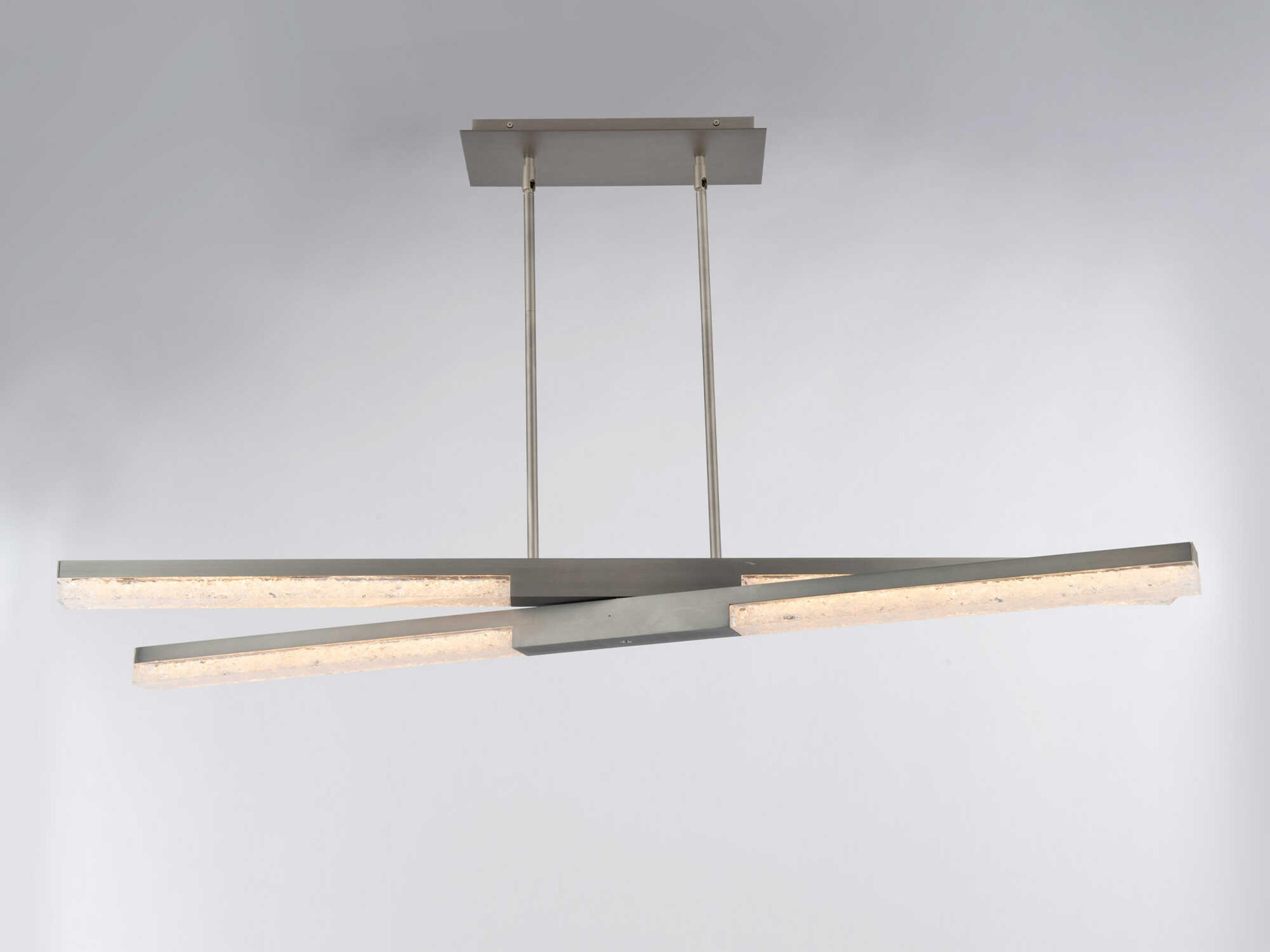 Modern Forms Minx 2-Light Antique Nickel Crystal LED Geometric Linear Pendant