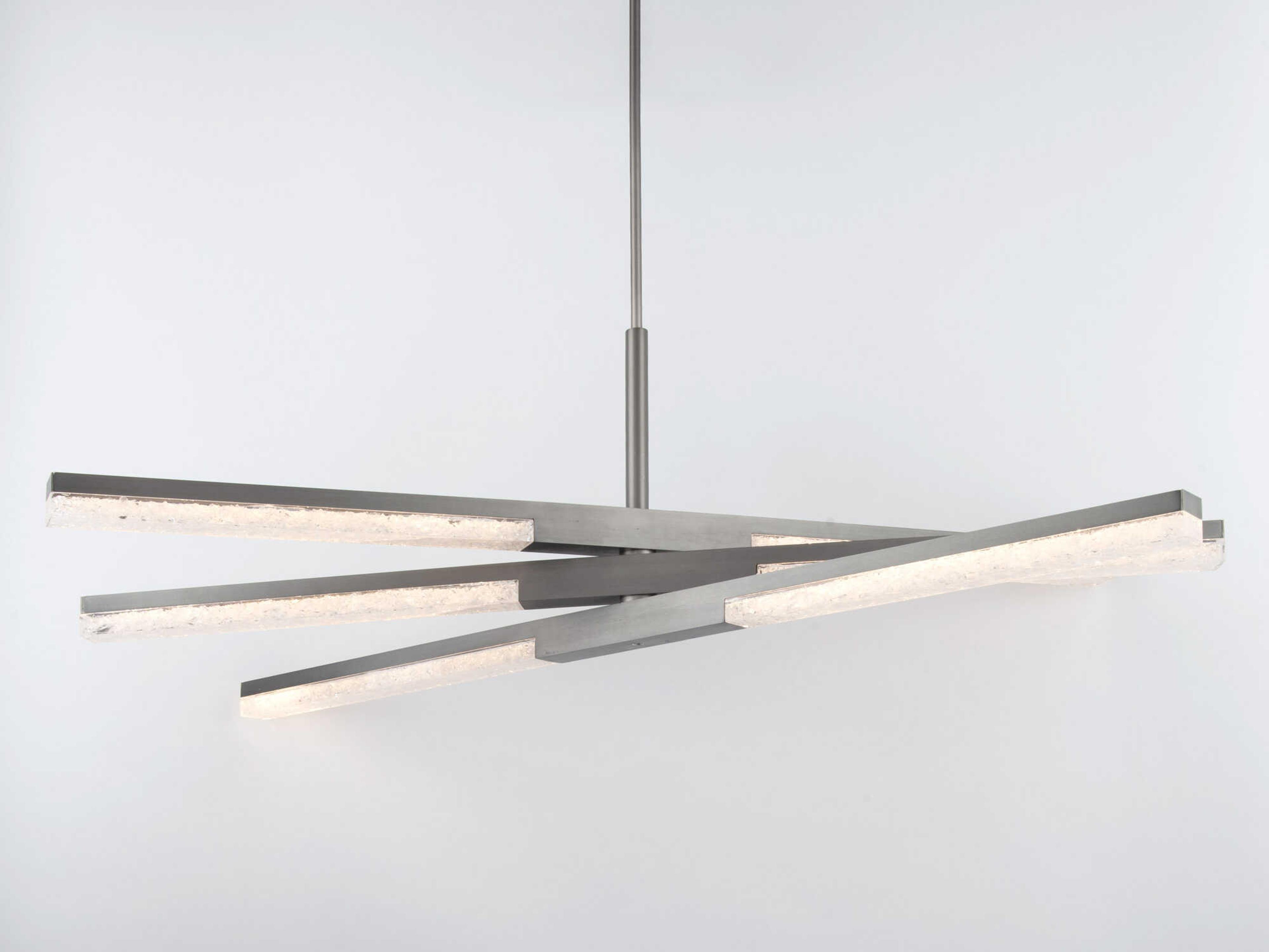 Modern Forms Minx 3-Light Antique Nickel Crystal LED Geometric Linear Pendant