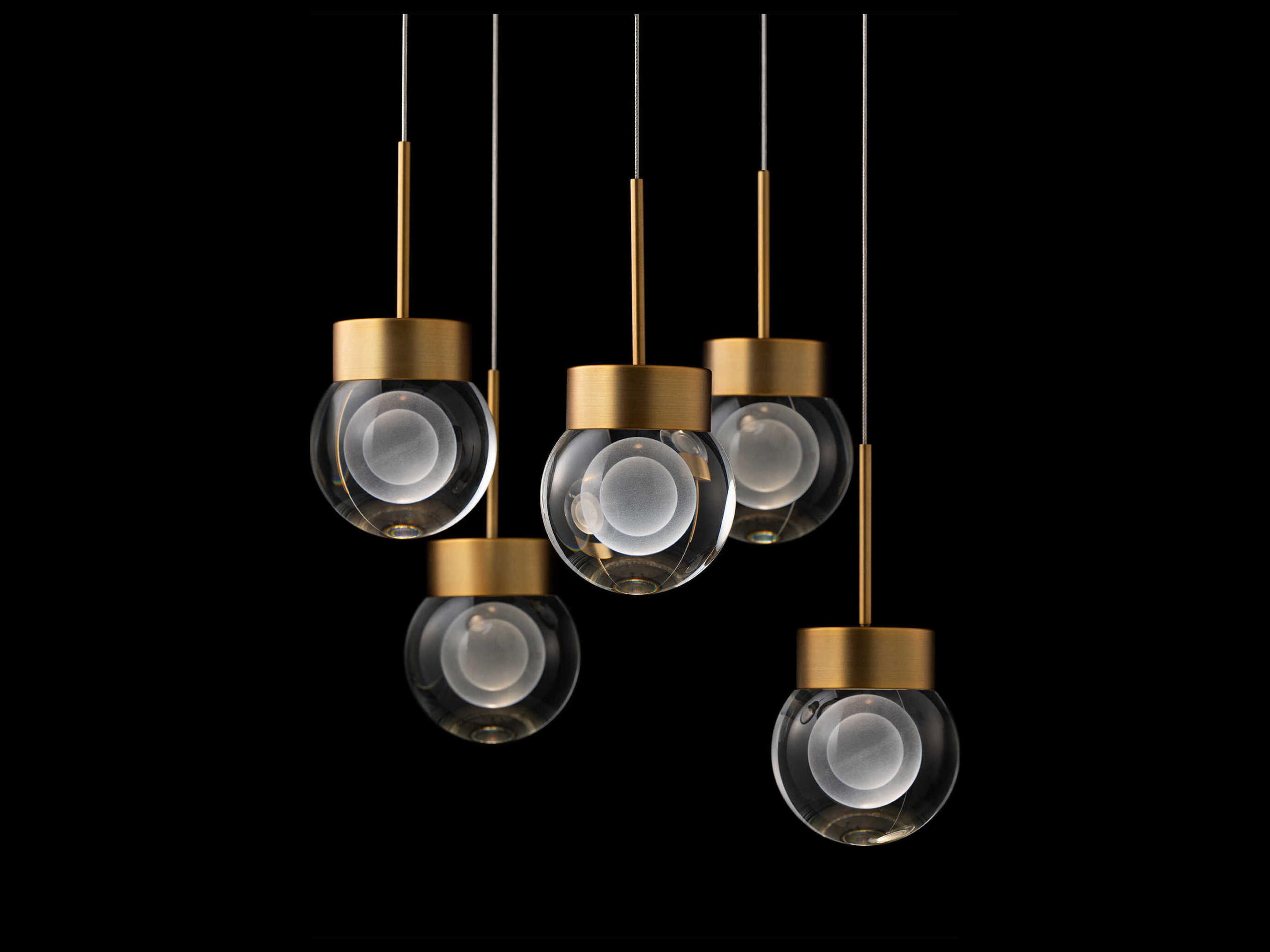 Modern Forms Double Bubble 5-Light Aged Brass Globe Pendant