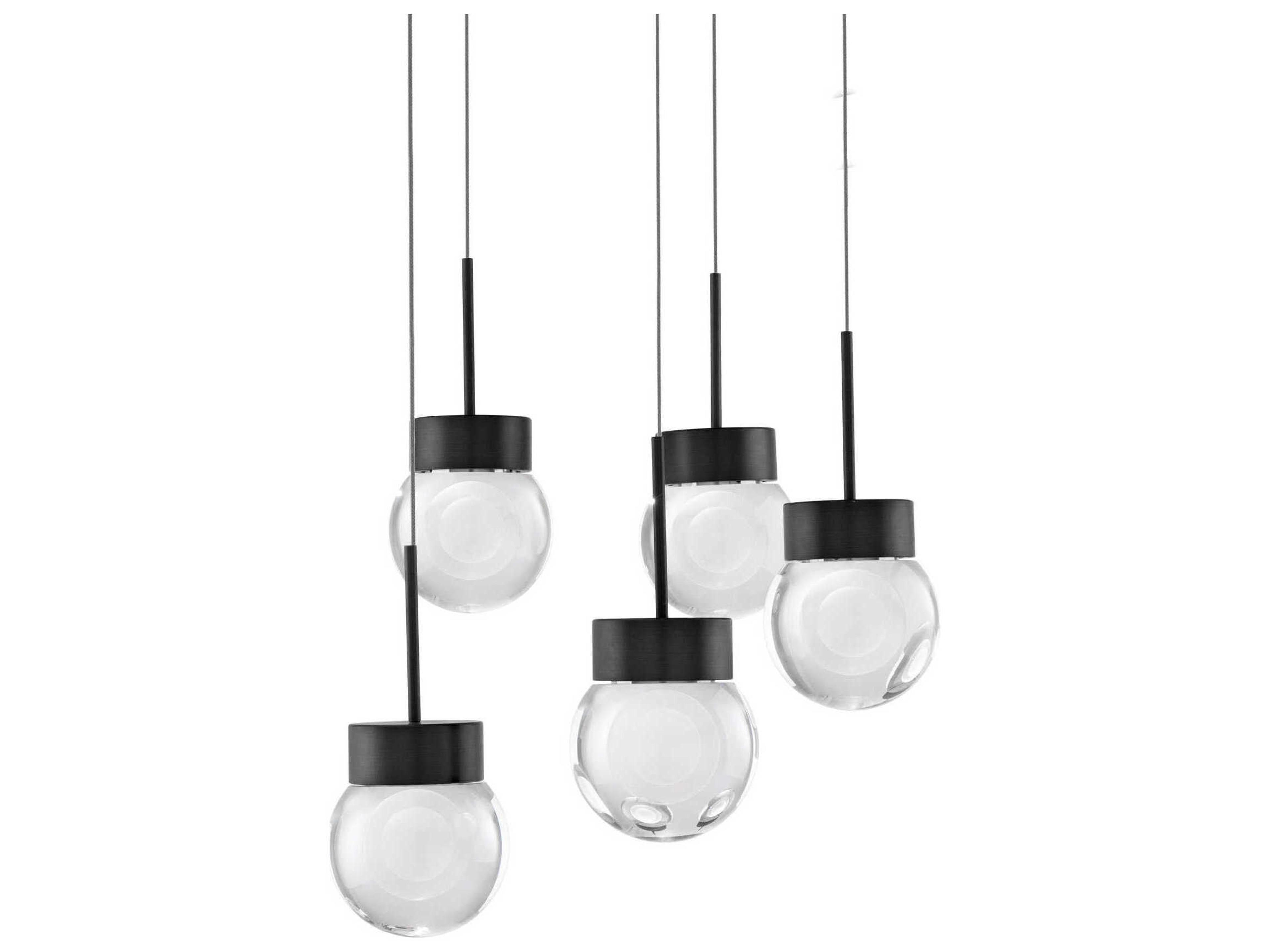 Double Bubble 5-Light Black Globe Pendant