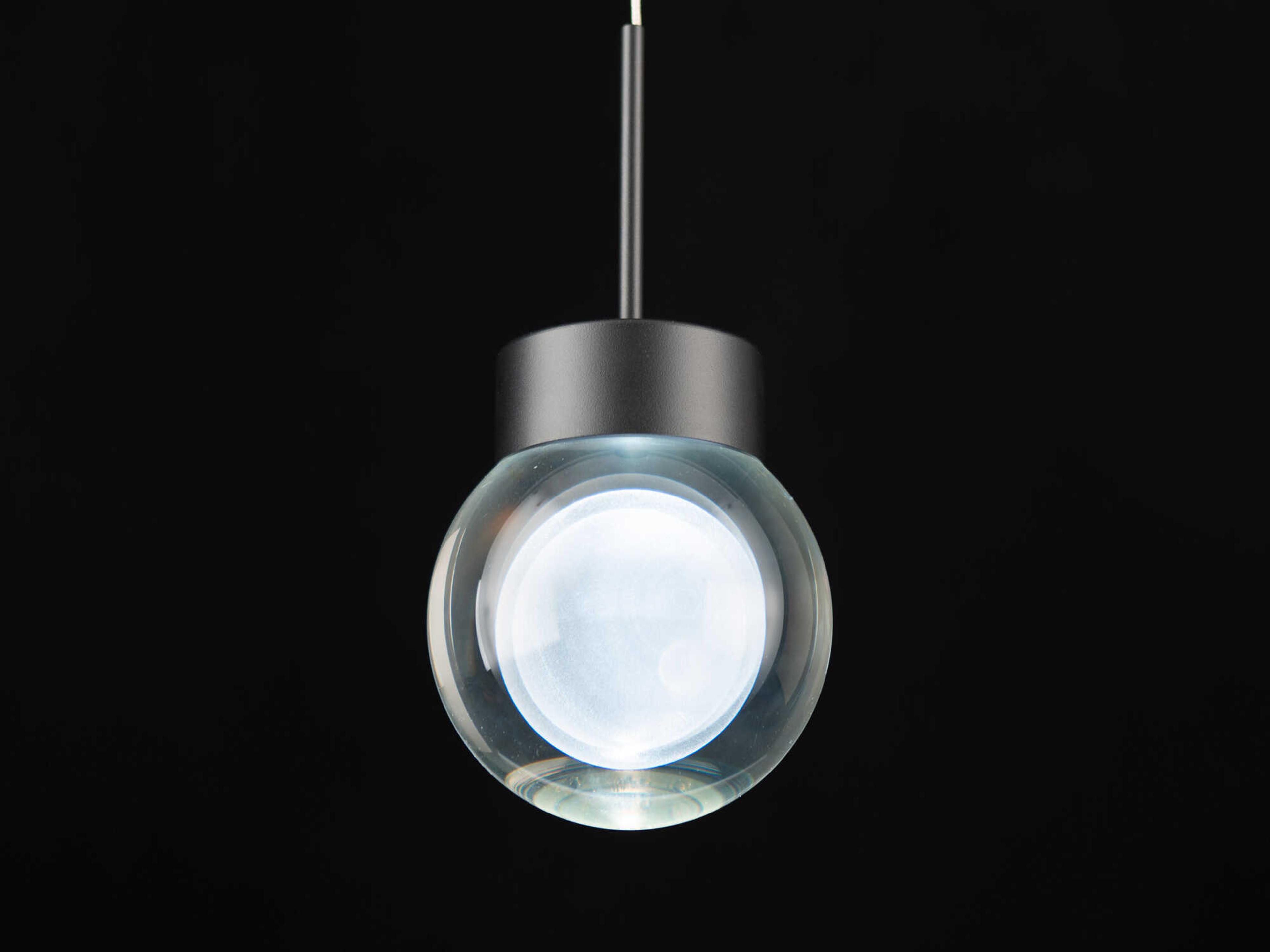 Modern Forms Double Bubble 1-Light Black Crystal LED Globe Mini Pendant