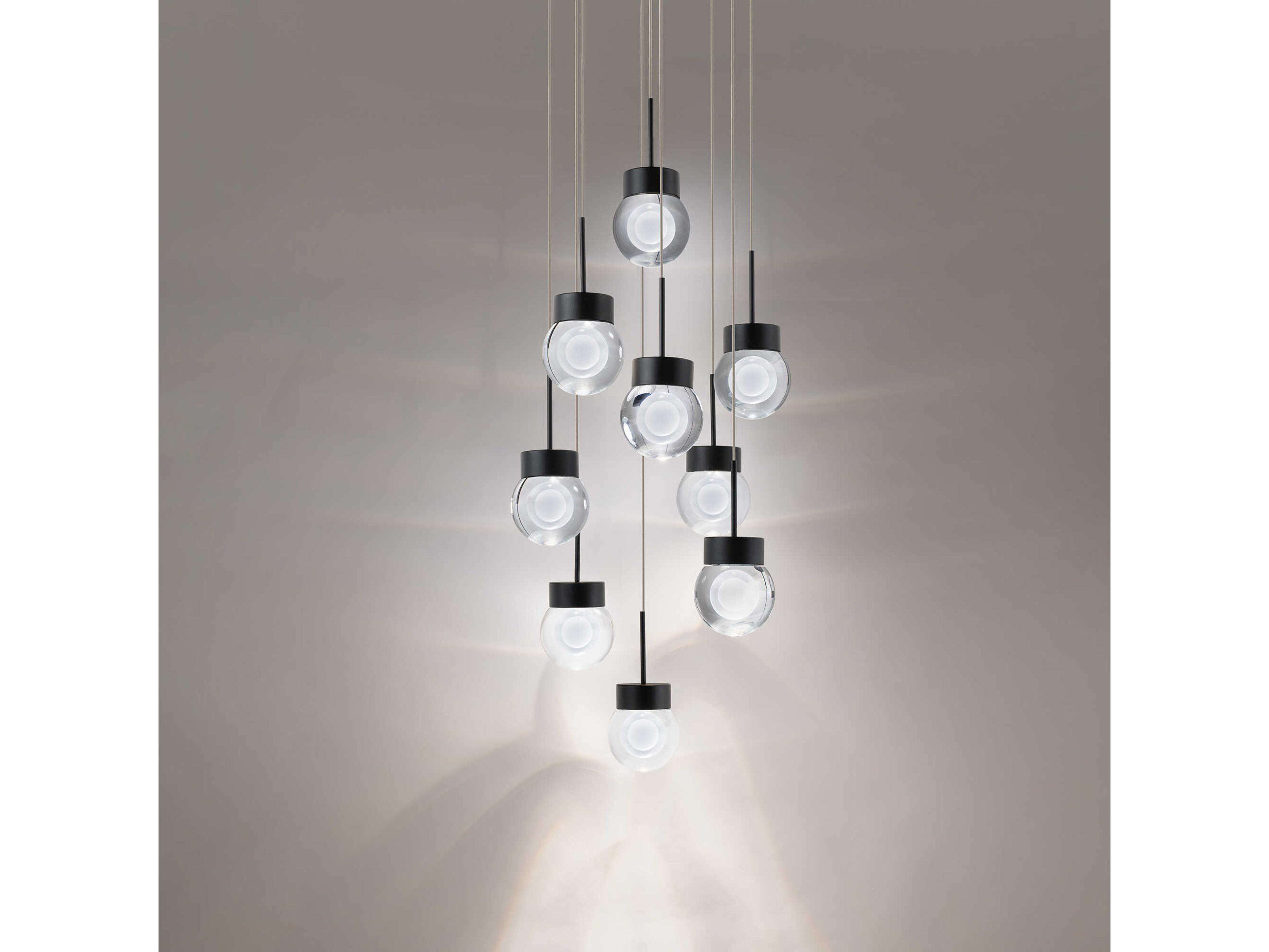 Modern Forms Double Bubble 9-Light Black Globe Pendant