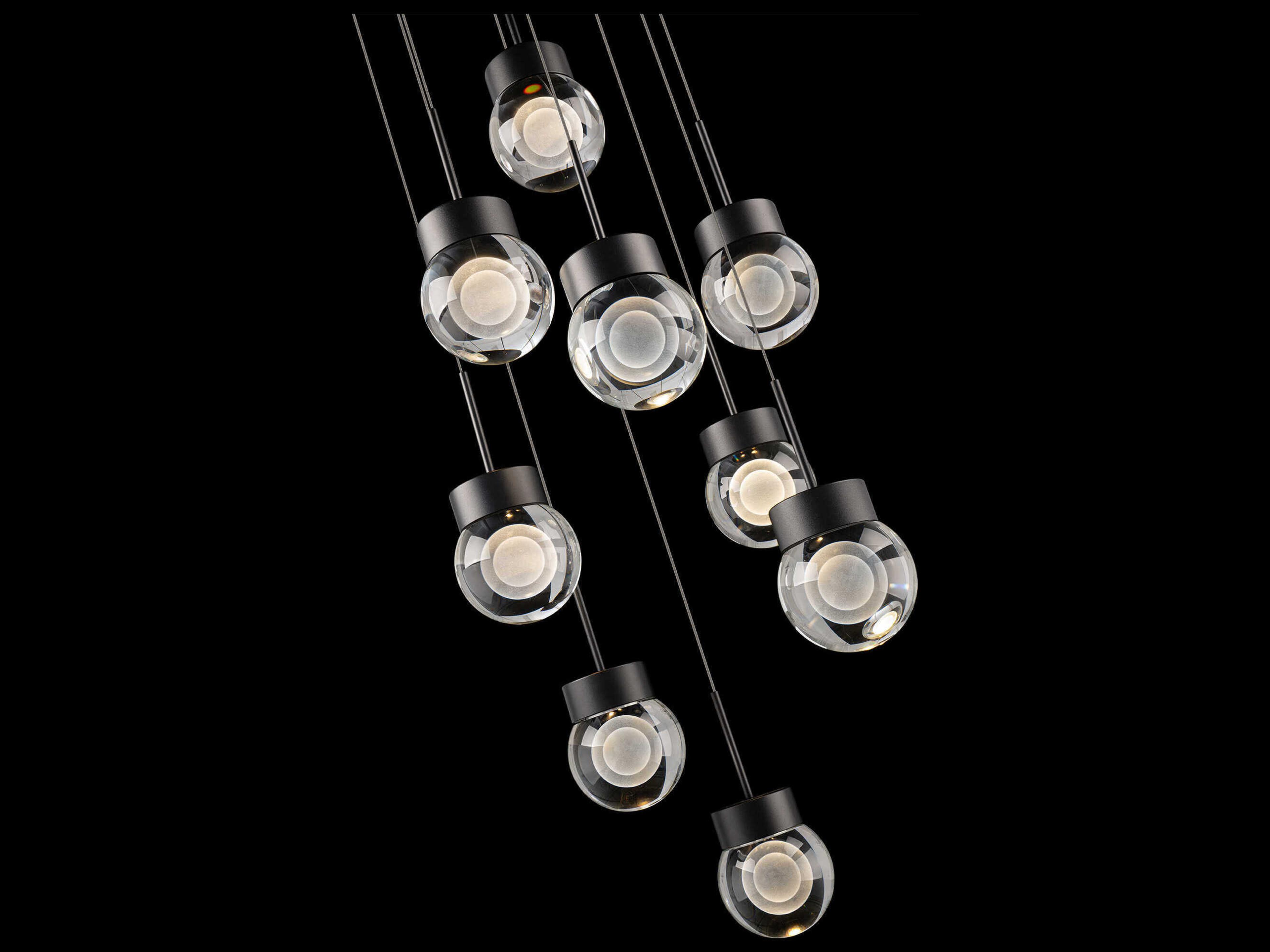 Modern Forms Double Bubble 9-Light Black Globe Pendant