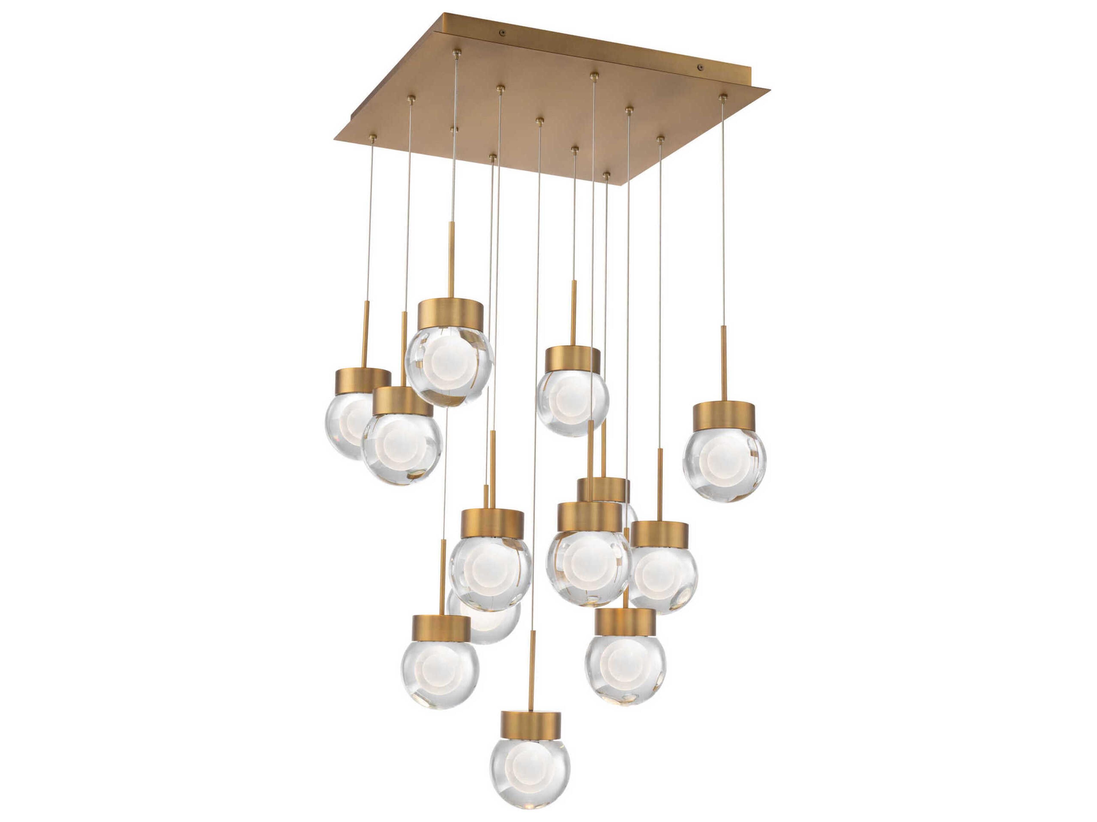 Modern Forms Double Bubble 13-Light Aged Brass Globe Pendant
