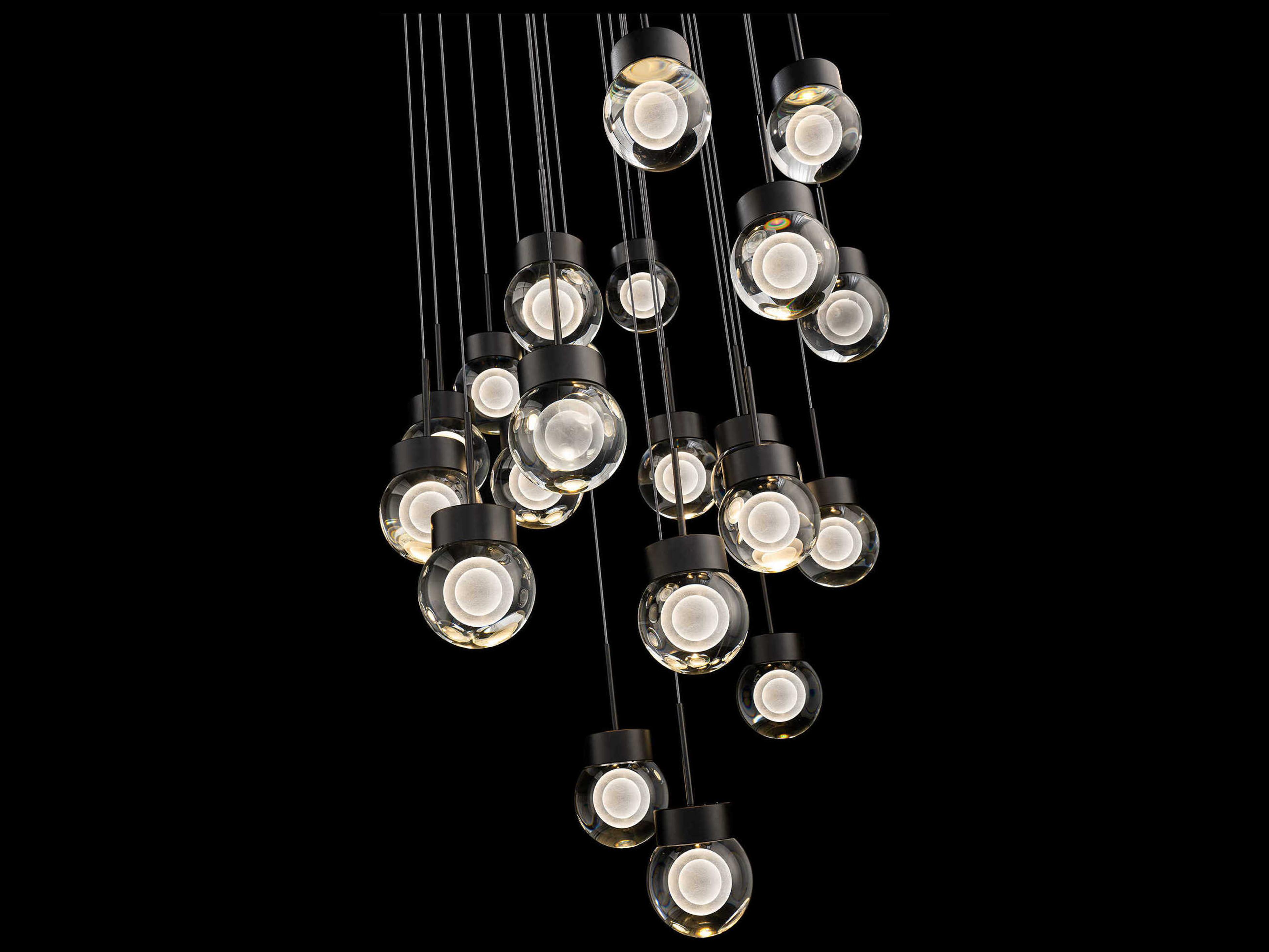 Modern Forms Double Bubble 21-Light Black Globe Pendant