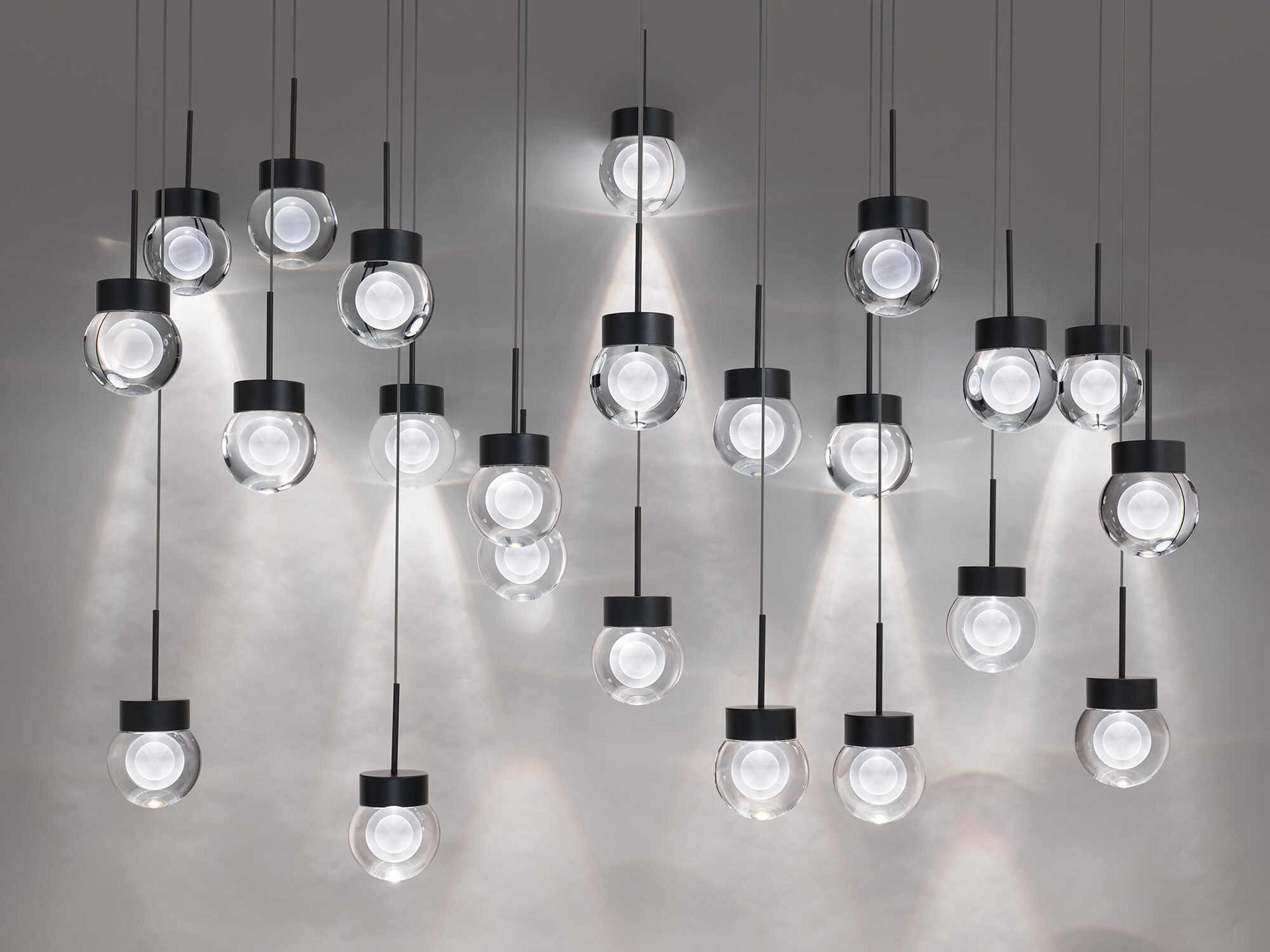 Modern Forms Double Bubble 23-Light Black Globe Island Pendant