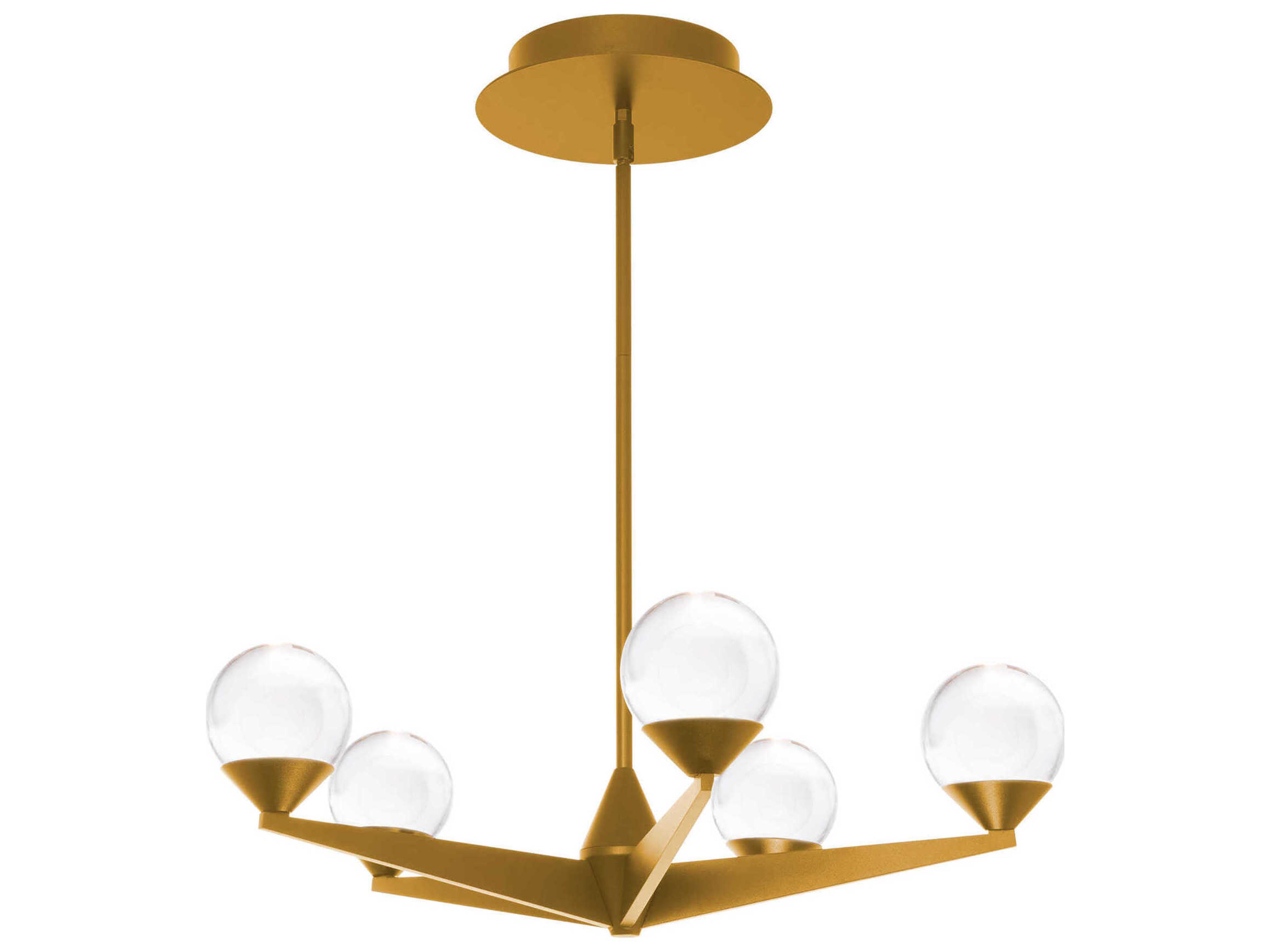 Modern Forms Double Bubble 5-Light Aged Brass Glass LED Globe Chandelier