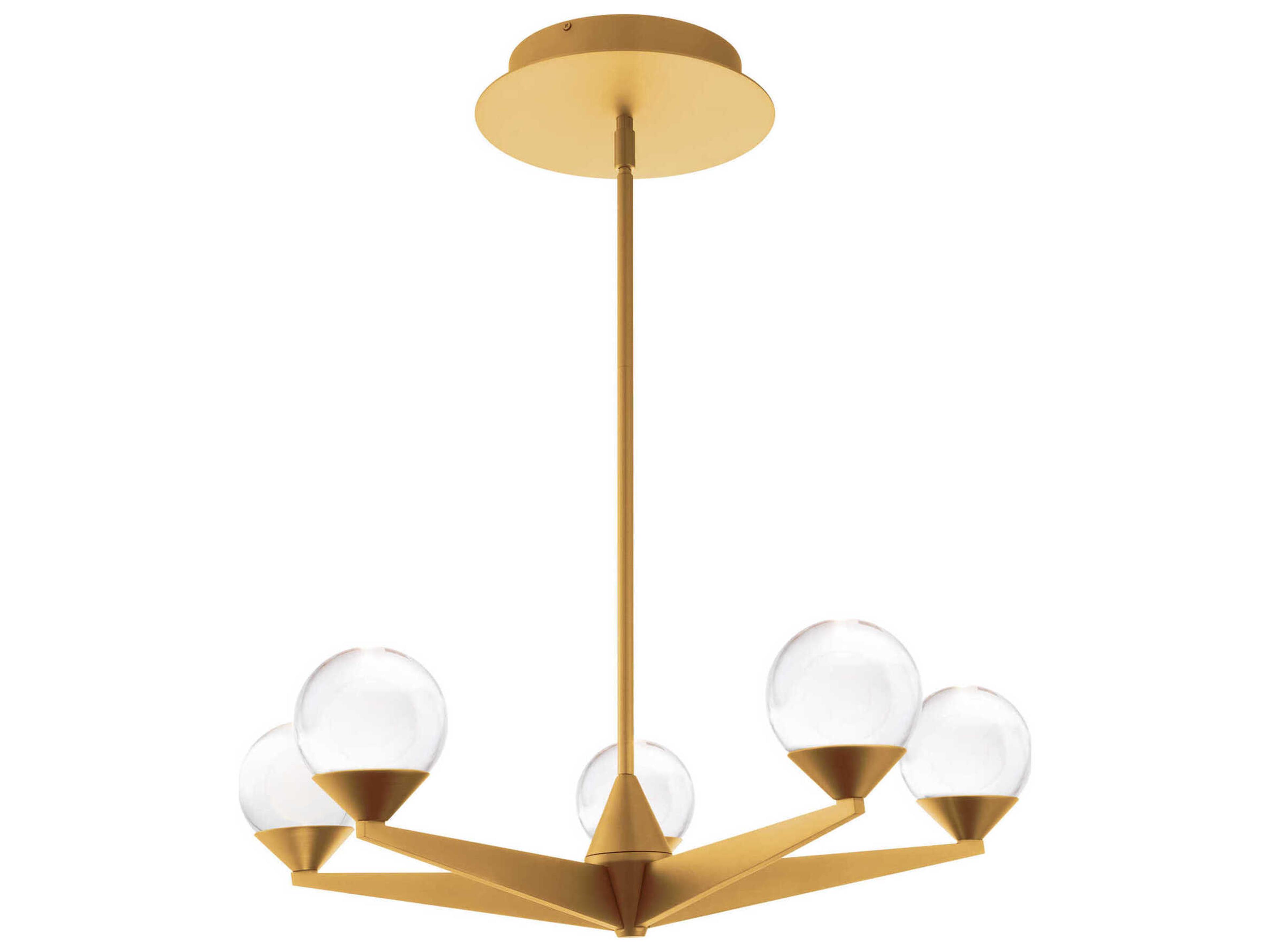 Modern Forms Double Bubble 5-Light Aged Brass Glass LED Globe Chandelier