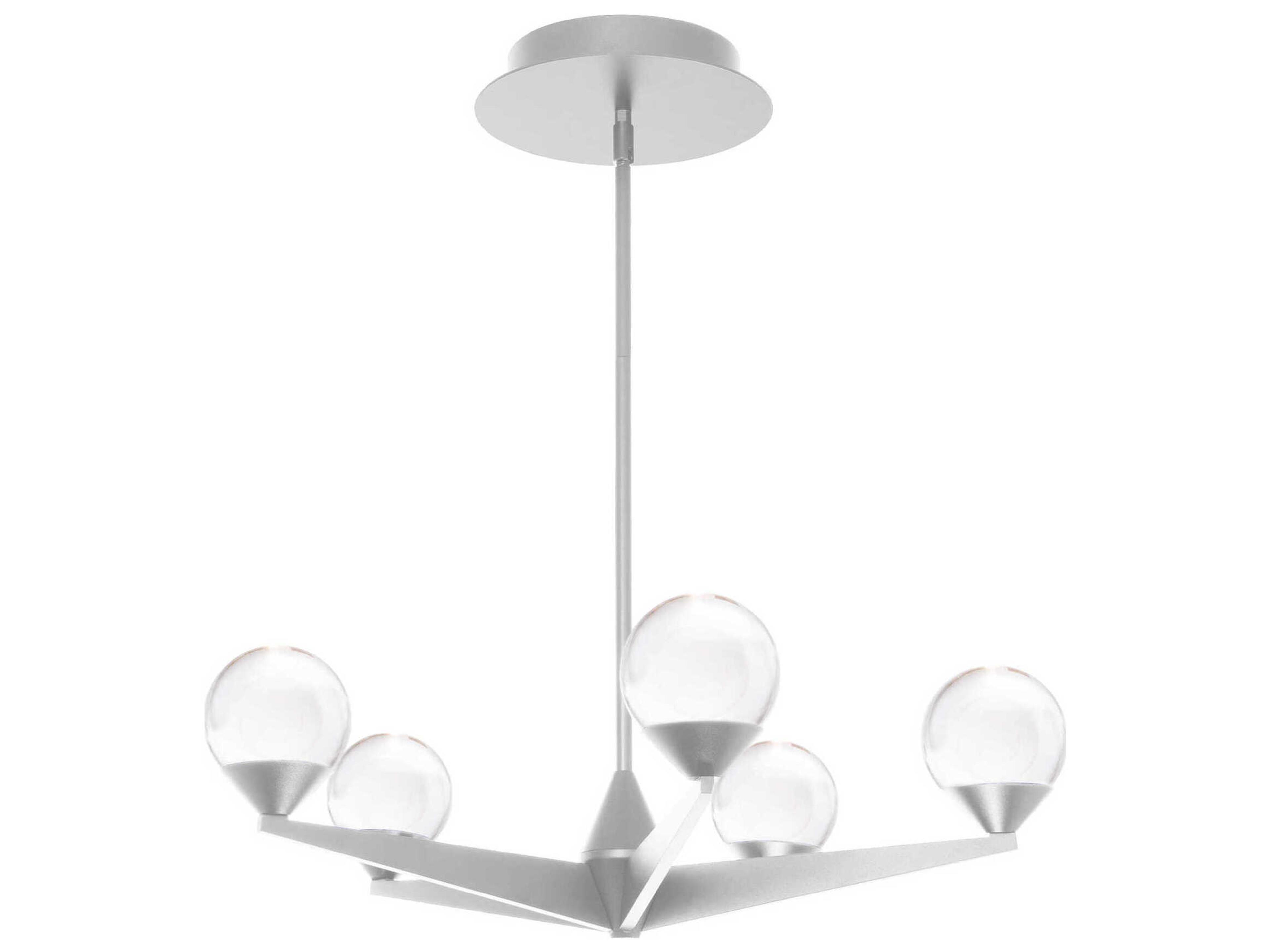 Modern Forms Double Bubble 5-Light Satin Nickel Glass LED Globe Chandelier