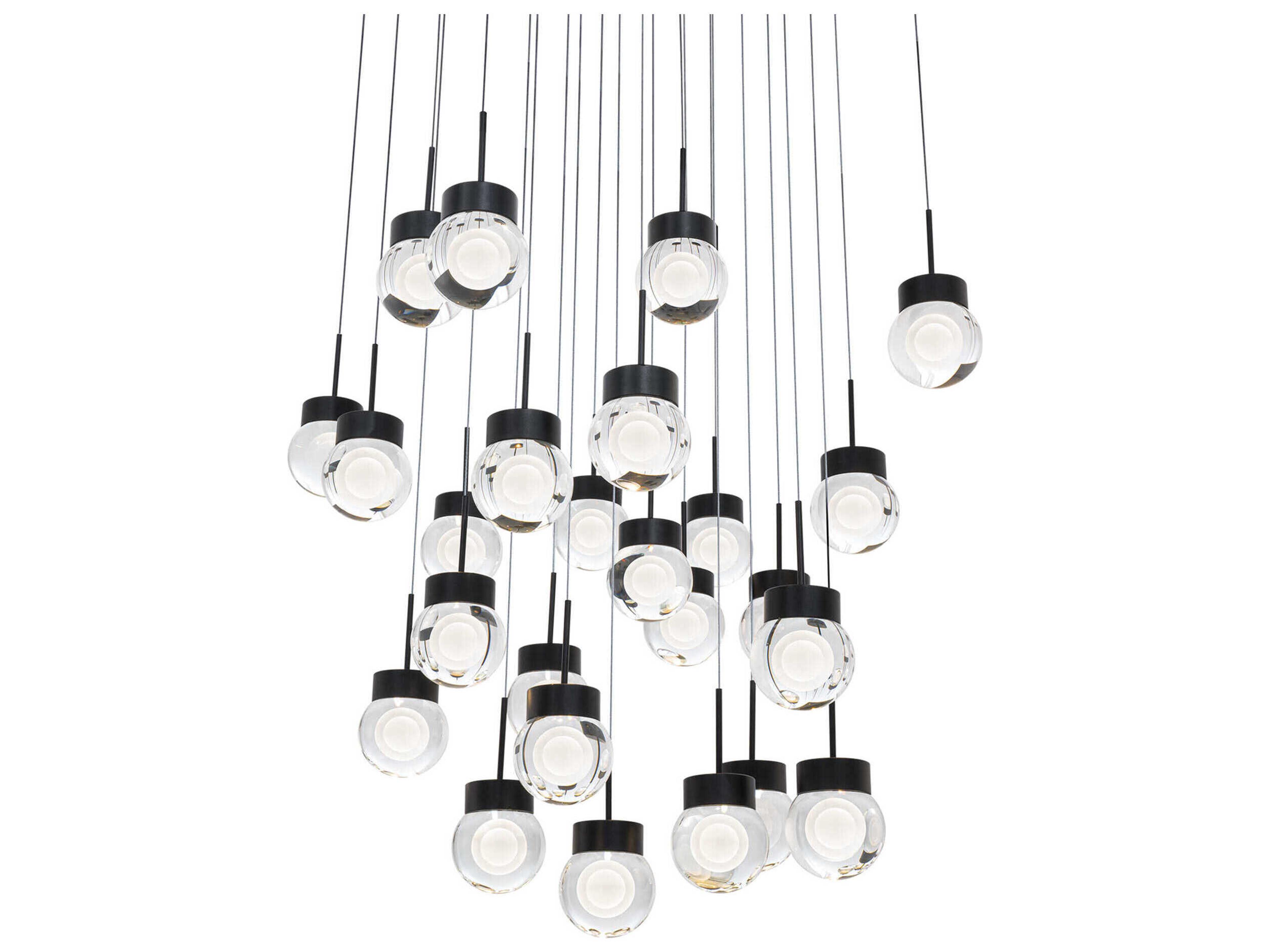 Double Bubble 25-Light Black Globe Pendant